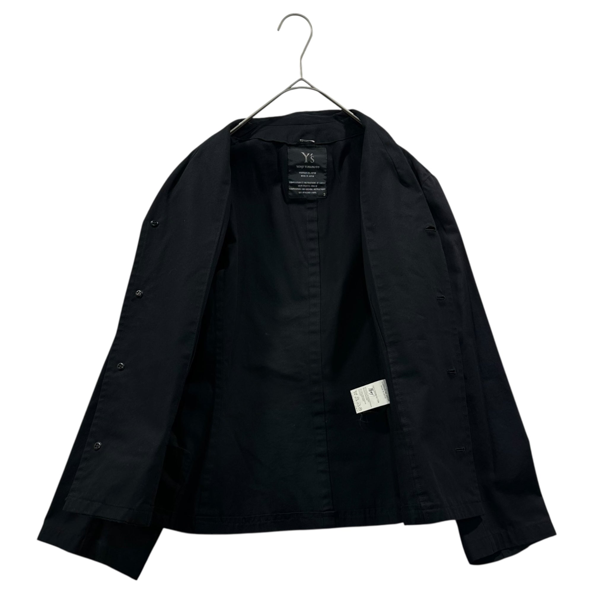 Y's(ワイズ) 4B Cotton Casual Jacket 4ボタン コットン カジュアル ジャケット YO-J28-037 3(L程度) ブラック