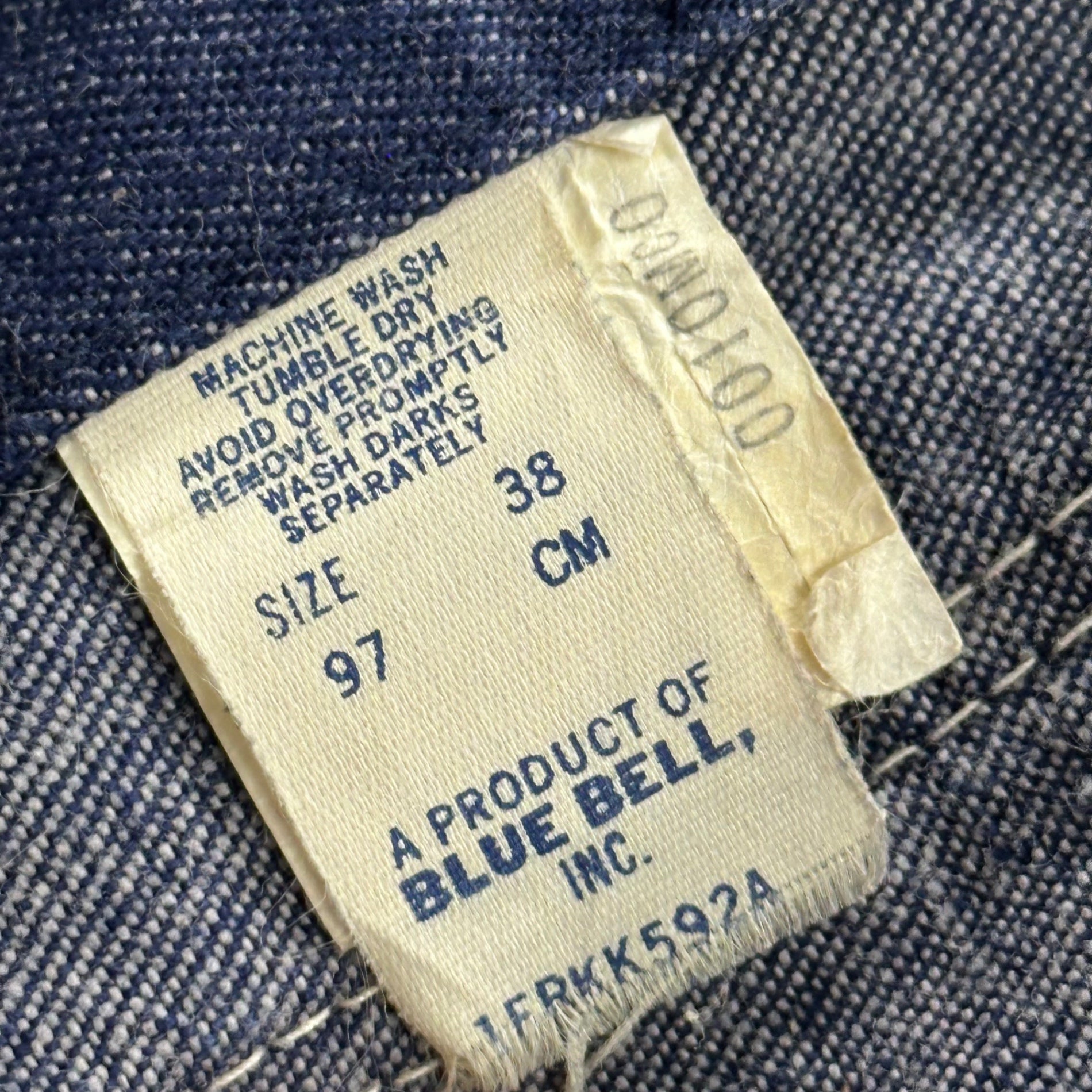 BLUE BELL(ブルーベル) 70's~80's 10 OZ. Chore jacket チョア ジャケット 38 インディゴ 70年代～80年代 デニム カバーオール USA
