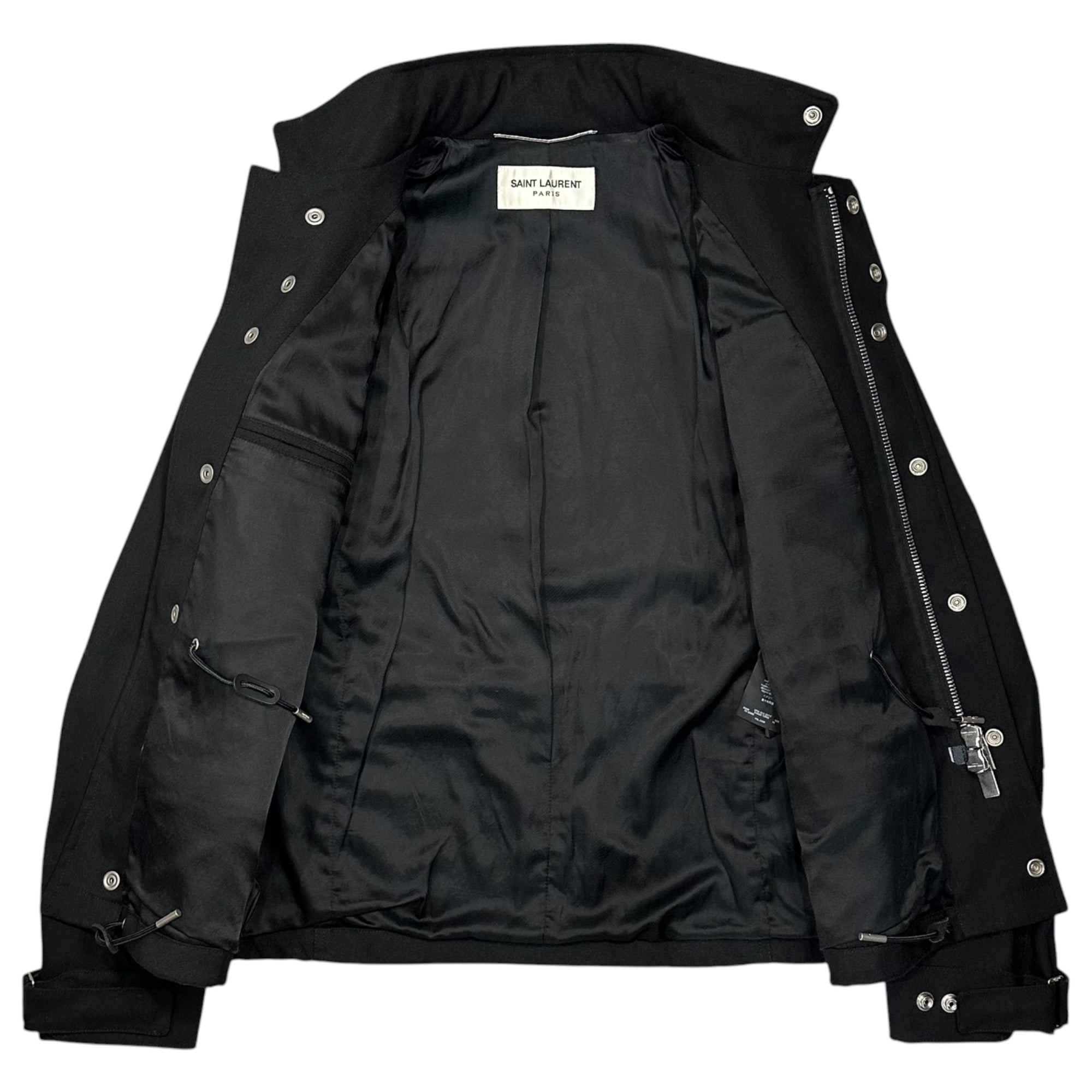 SAINT LAURENT PARIS(サンローランパリ) 13SS By Hedi Slimane M-65 T/C JKT エディ期 ポリコットン フィールド ジャケット 314600 44 ブラック エディ ファーストコレクション ミリタリー