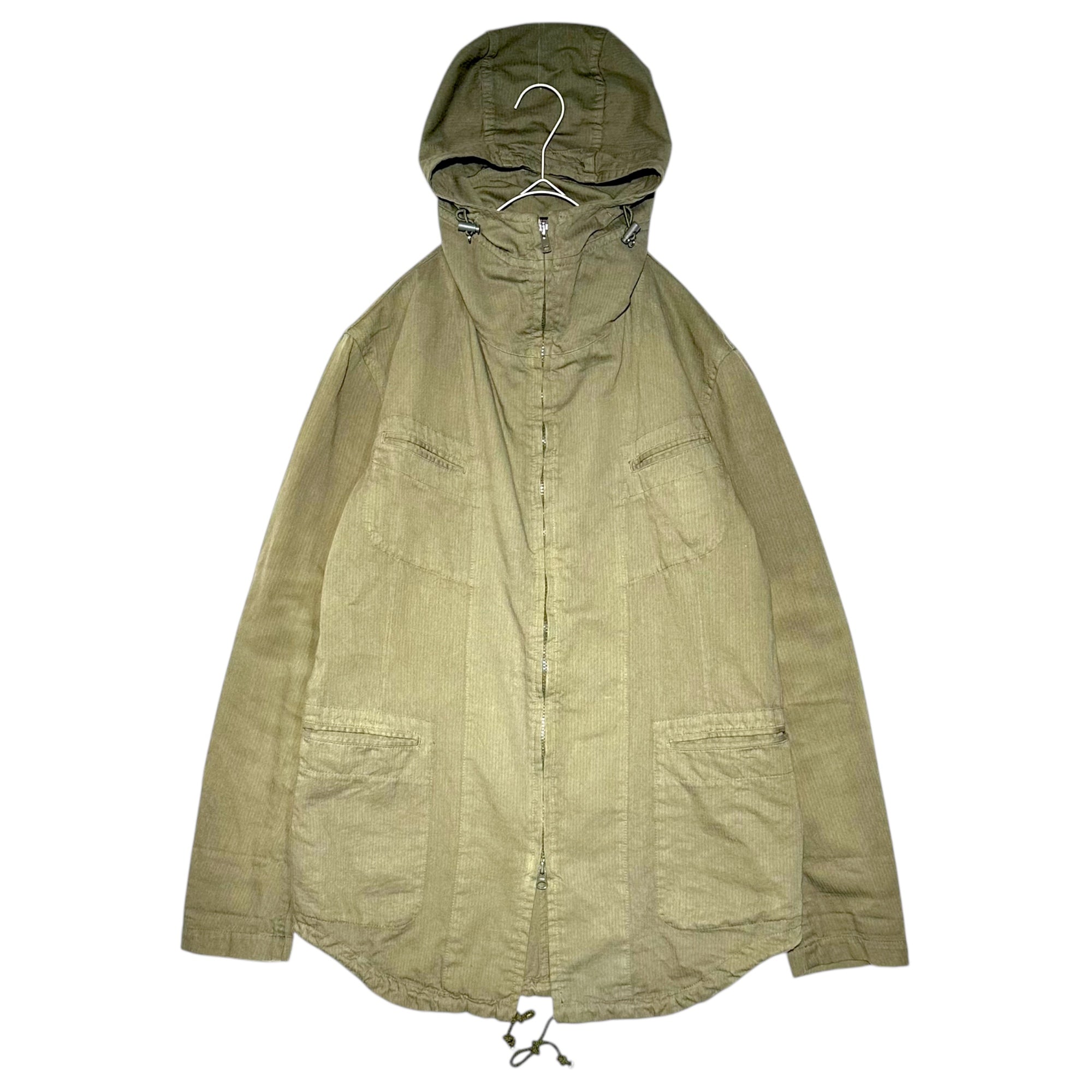 YOHJI YAMAMOTO POUR HOMME(ヨウジヤマモトプールオム) Cotton Linen Zip-Up Hooded Jacket コットン リネン ジップアップ フーデッド ジャケット HO-Y10-057 2(M程度) カーキ