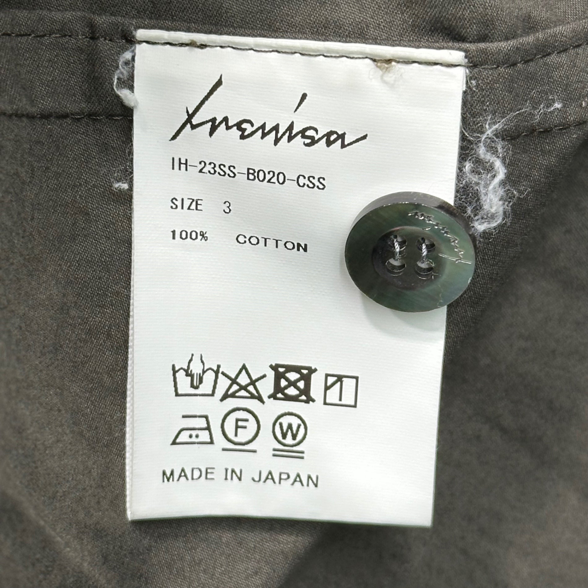 IRENISA(イレニサ) 23SS Wide Pocket Shirt Blouson ワイド ポケット シャツ ブルゾン IH-23SS-B020-CSS 3(L程度) カーキ