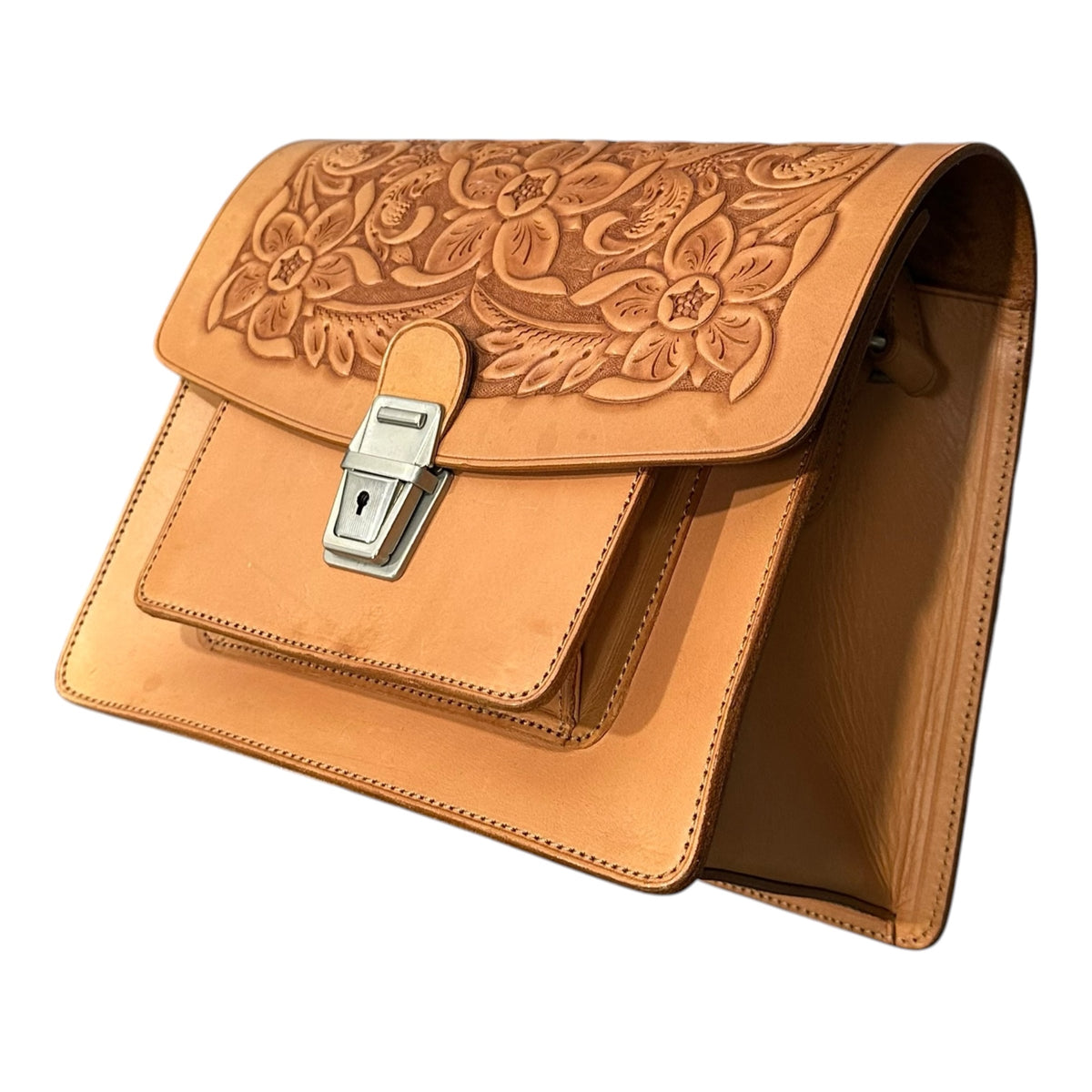 Katsuyuki Yoshida for COMME des GARCONS(カツユキヨシダフォーコムデギャルソン) 1990's~2000's Aoyama Original Floral Carved Leather Shoulder Bag 青山オリジナル フローラル レザーカービング ショルダー バッグ ブラウン 90年代～