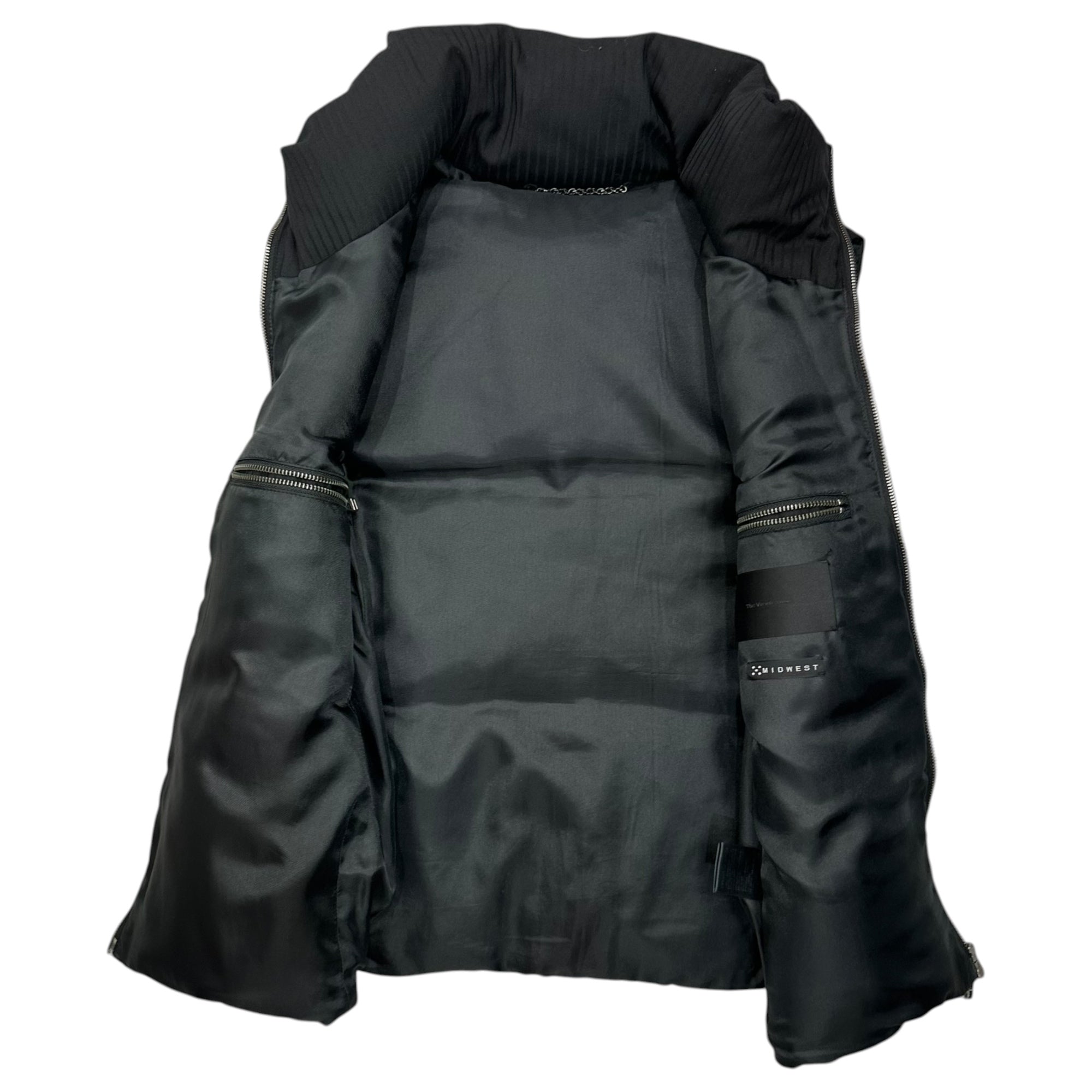 The Viridi-anne(ザヴィリディアン) Midwest 別注 Striped Down Vest ストライプ ダウン ベスト VI-MW-011-OE 2 ブラック