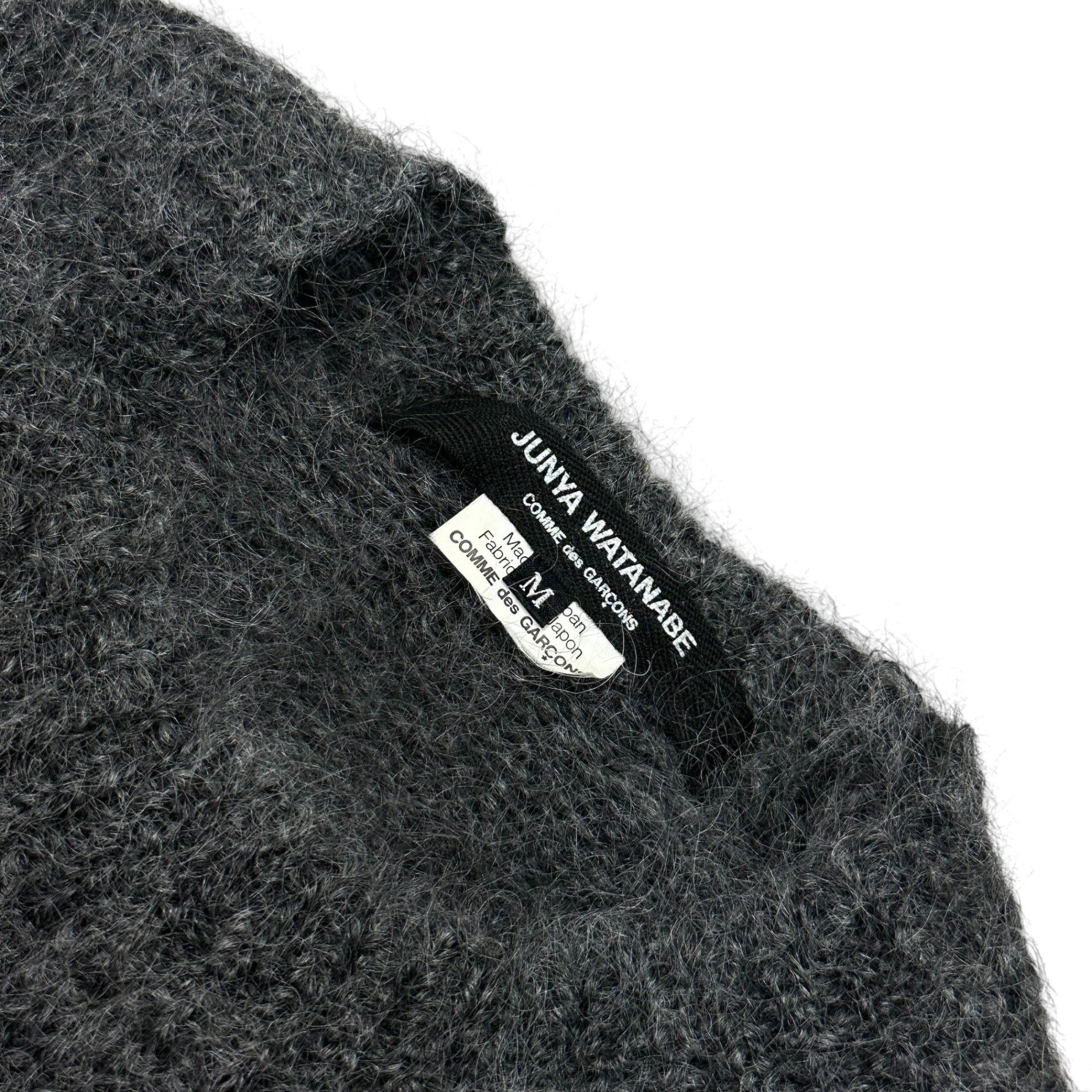 JUNYA WATANABE COMME des GARCONS(ジュンヤワタナベコムデギャルソン) 2014AW Wo/Mo Hybrid Knit ウール モヘア ハイブリット ニット JU-N013 M グレー×ブラック AD2014 ドッキング