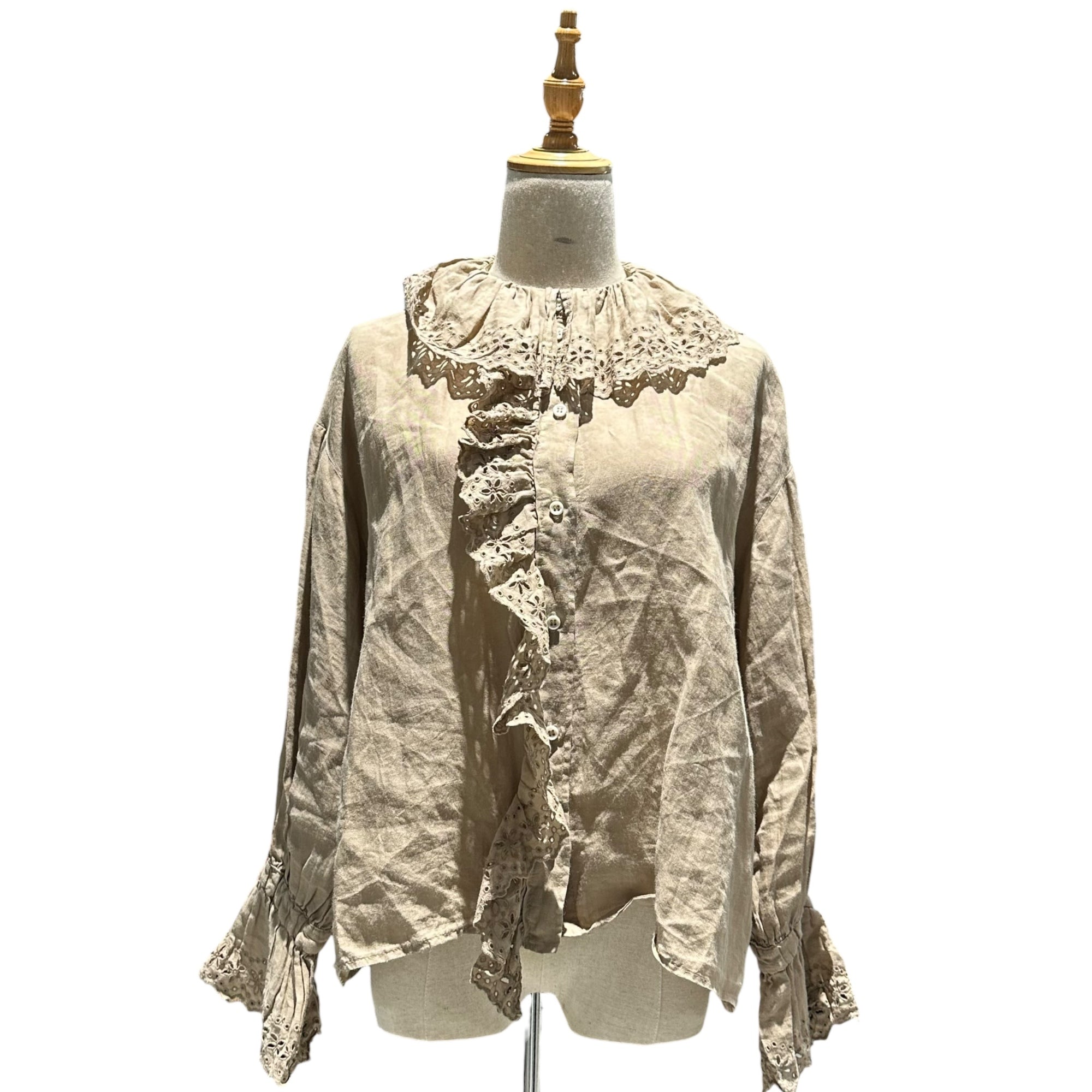 Gauze#(ガーゼ) Antique Frill Blouse アンティーク フリル ブラウス