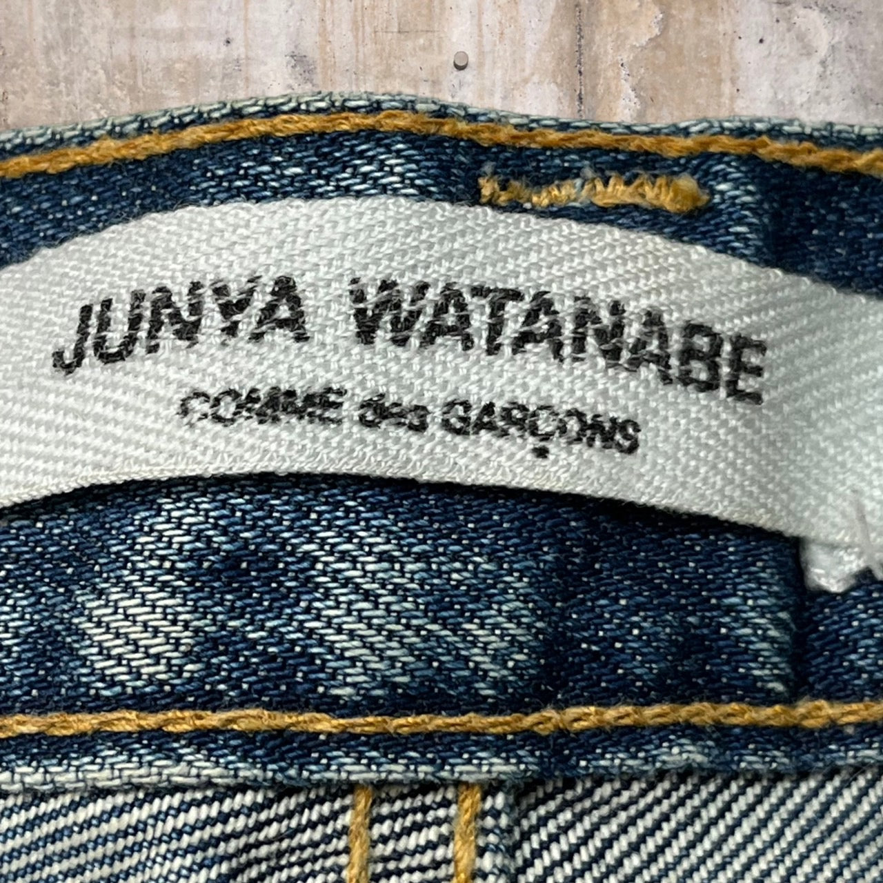 COMME des GARCONS JUNYA WATANABE(コムデギャルソンジュンヤワタナベ) aged straight denim pants/エイジング加工ストレートデニムパンツ M ライトインディゴ 初期