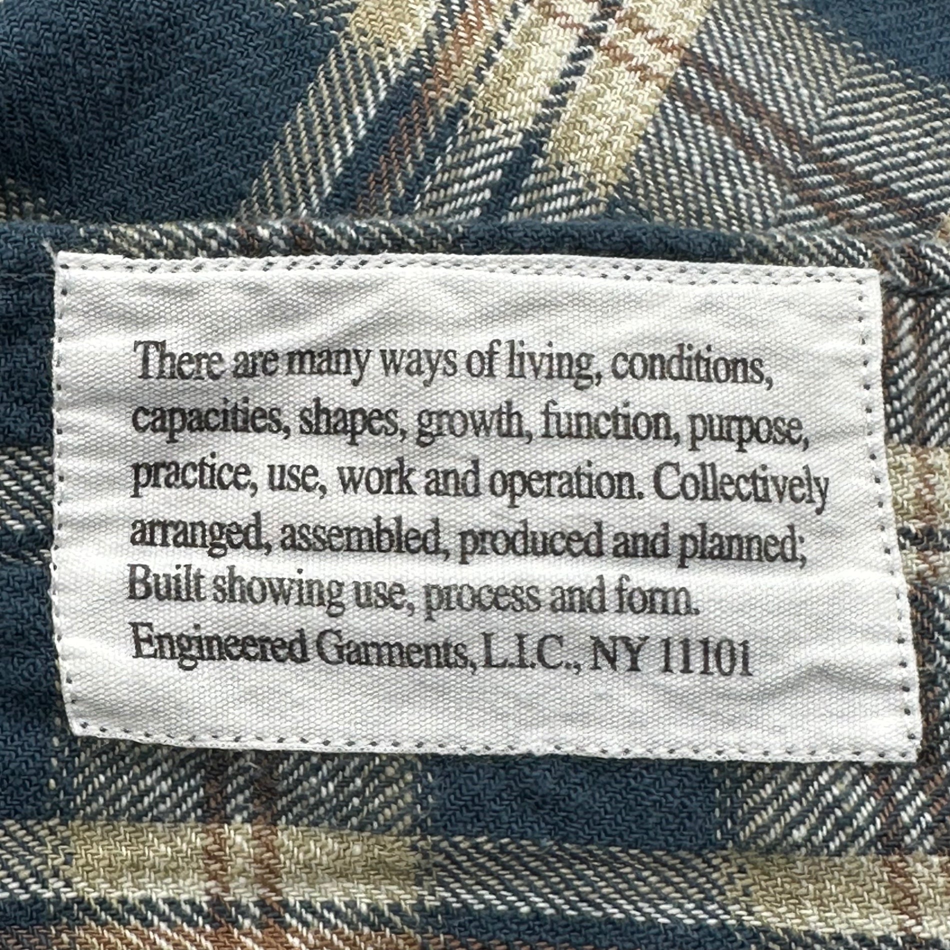 Engineered Garments(エンジニアードガーメンツ) 25AW Work Shirt - Cotton Plaid Jacquard ワーク シャツ L ブルー×ホワイト フランネル ネル 長袖 チェック