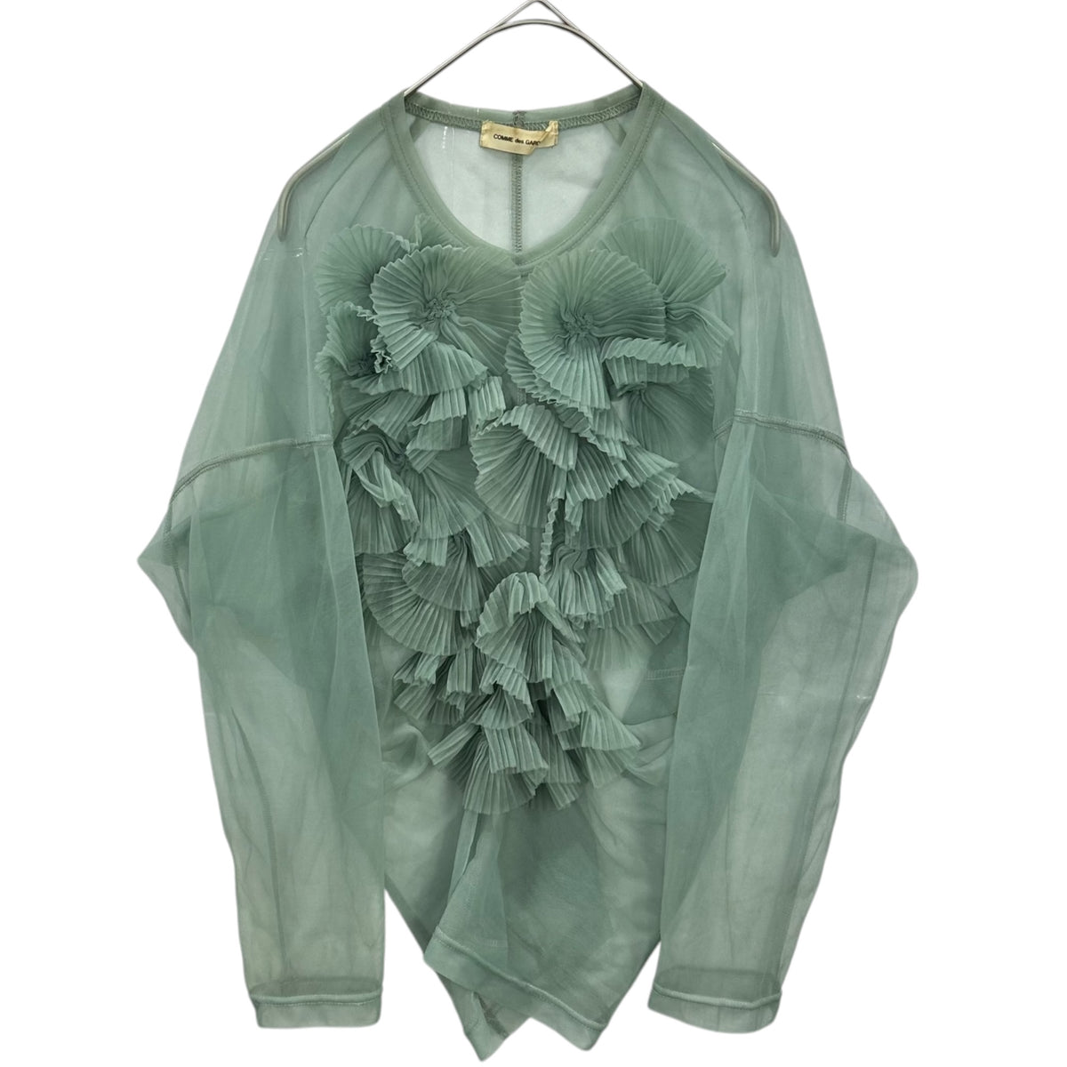 COMME des GARCONS(コムデギャルソン) Flower-Corsage Sheer Cut-And-Sewn フラワー コサージュ シアー カットソー FREE ライトブルー