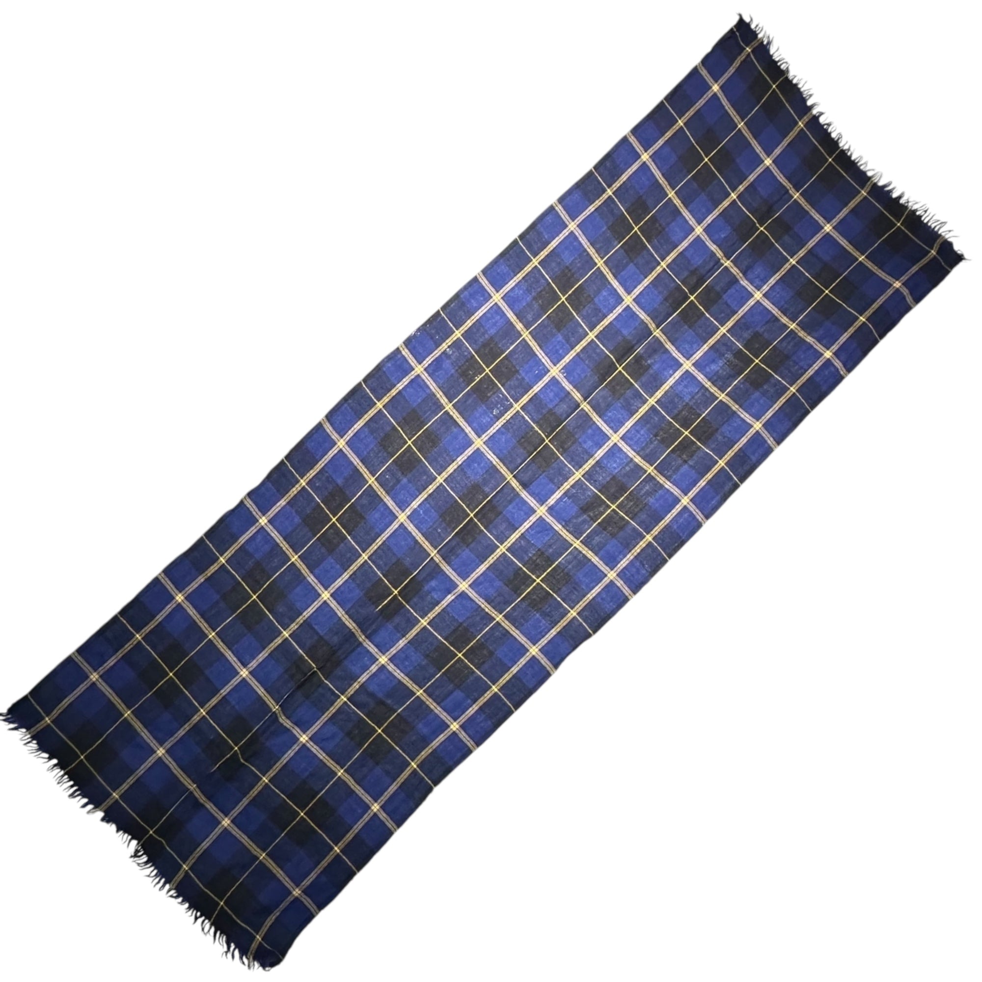COMME des GARCONS(コムデギャルソン) "LOCHCARRON" Tartan Check Wool Stole タータン チェック ウール ストール OJ-K008 ブルー×イエロー LOCHCARRON生地使用 マフラー