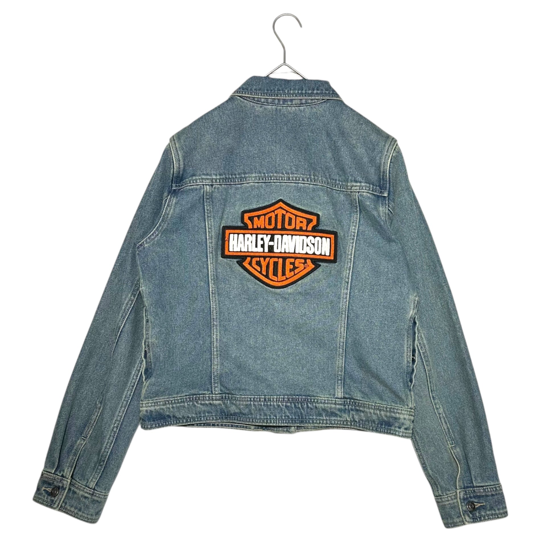 HARLEY DAVIDSON(ハーレーダビッドソン) back logo patch denim jacket バックロゴ パッチ ジャケット M インディゴ バイク 刺繍