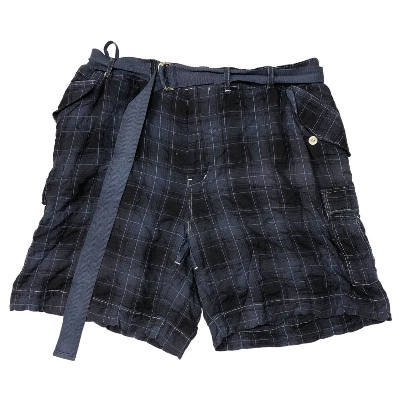 sacai(サカイ) 12SS cotton poly check shorts コットン ポリ チェック ショーツ ハーフパンツ 12-00251M SIZE 1(S) ブラック×パープル