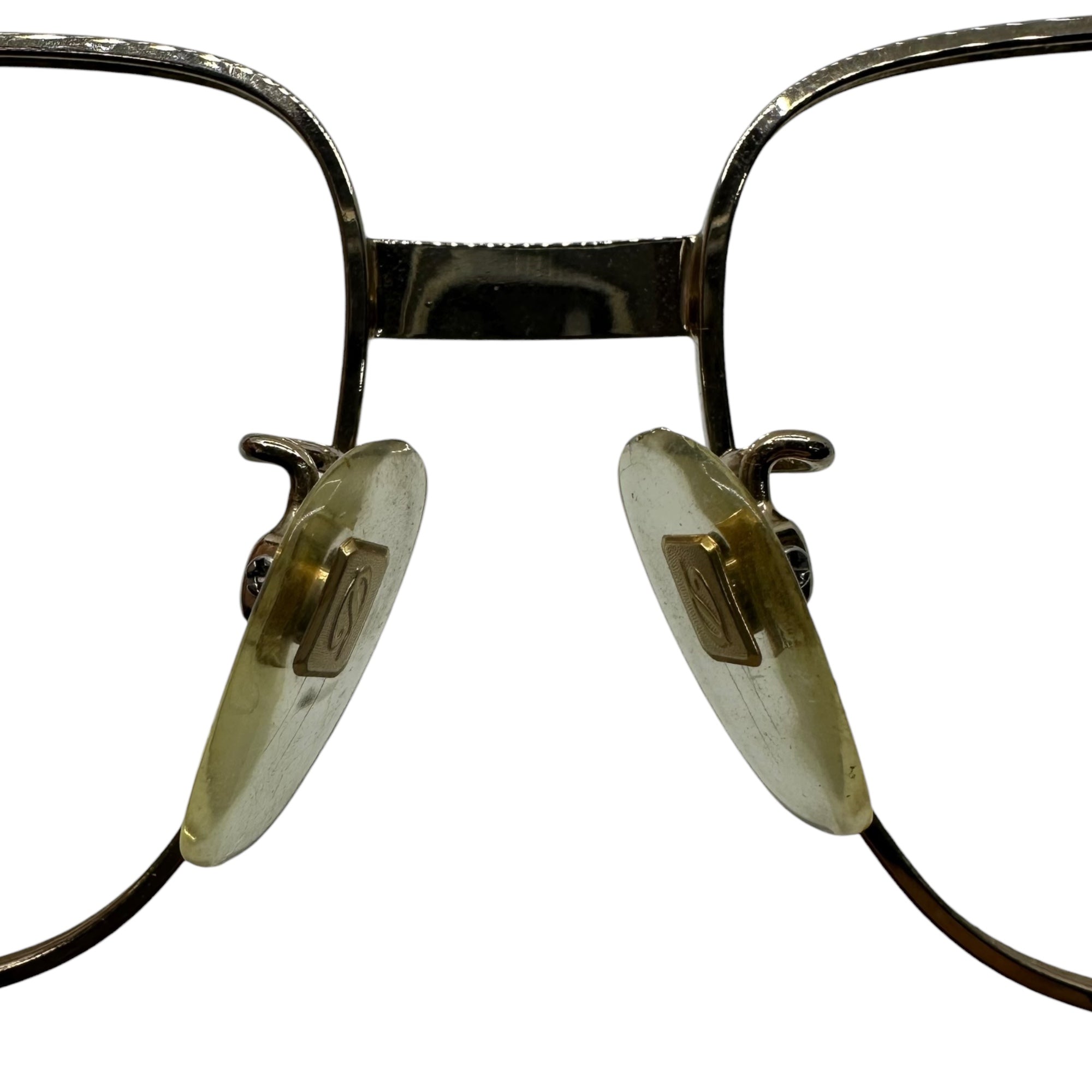 S.T. Dupont ゴールド スクエアメガネ　高級フレーム。ヴィンテージ品 S.T. DUPONT(エス テー デュポン) 80's Teardrop Square Eyeglass