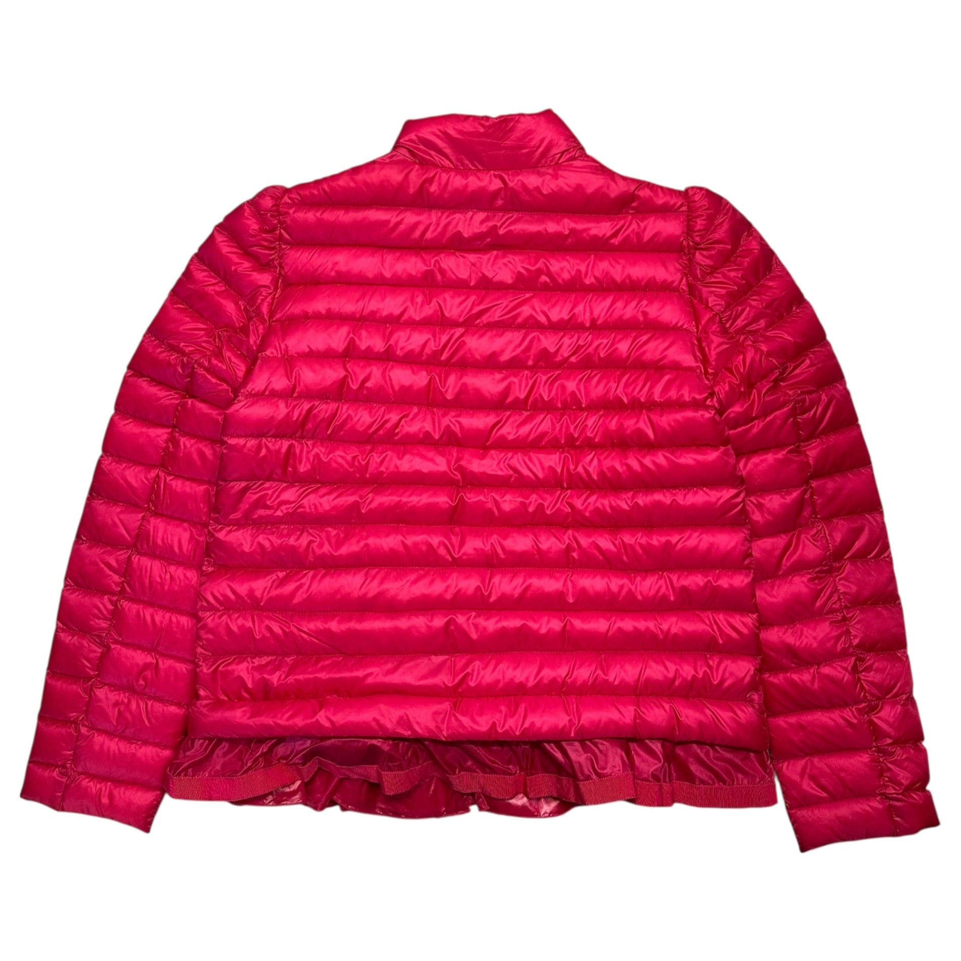 MONCLER(モンクレール) AMITA  Layered light down jacket with ruffled hem 裾フリル レイヤード調 ライトダウン ジャケット 3 ピンク 国内代理店タグ無