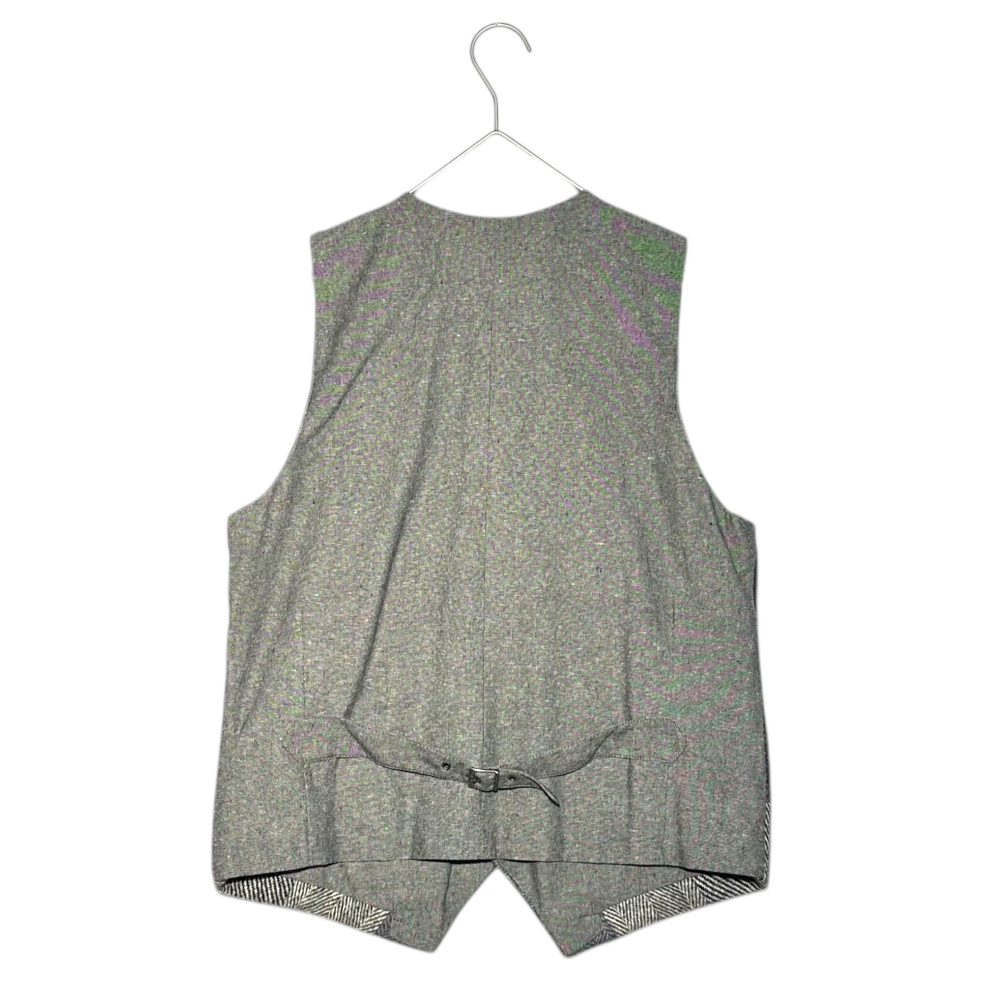 Harris Tweed(ハリスツイード) 90's Patchwork Wool Tweed Gilet パッチワーク ウール ツイード ジレ M グレー×ボルドー 90年代 ベスト