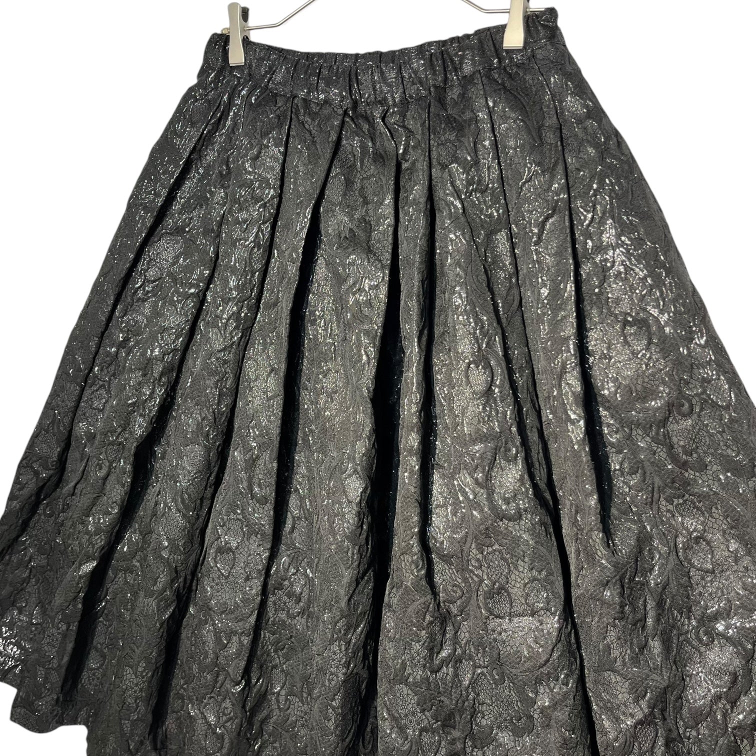 BLACK COMME des GARCONS(ブラックコムデギャルソン) 17AW Botanical embossed wide silhouette skirt ボタニカル ワイドシルエット スカート 1T-S006 S ブラック AD2017