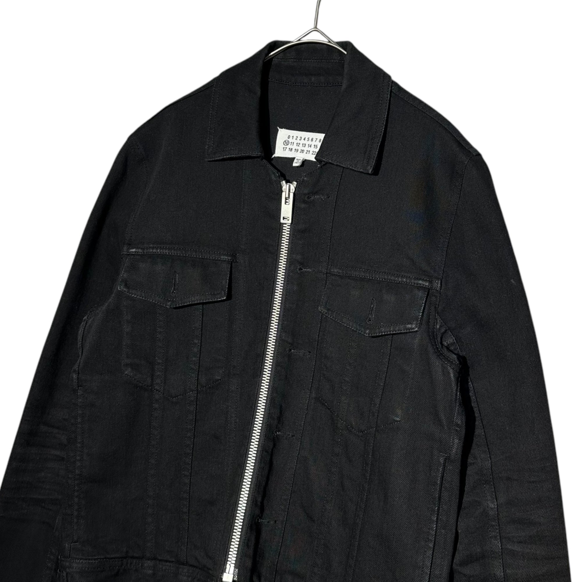 MAISON MARGIELA(メゾンマルジェラ) 16AW Buttonless zip-up trucker jacket ボタンレス ジップアップ トラッカー ジャケット S50AM0270 48(M程度) ブラック デニム