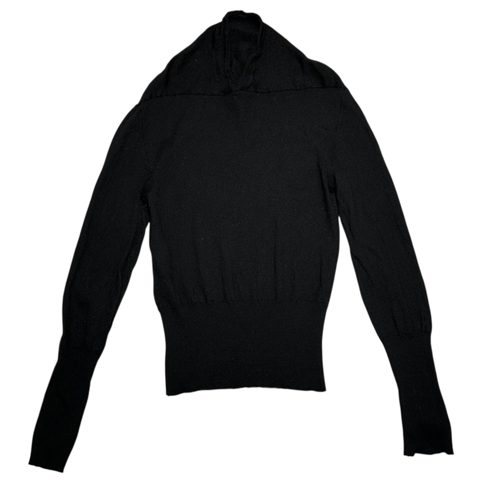 Vivienne Westwood(ヴィヴィアンウエストウッド) Orb Logo Print Wool Distorted Knit オーブ ロゴ プリント ウール 変形 ニット 12-04-192010 UNISEX SM ブラック ロング リブ