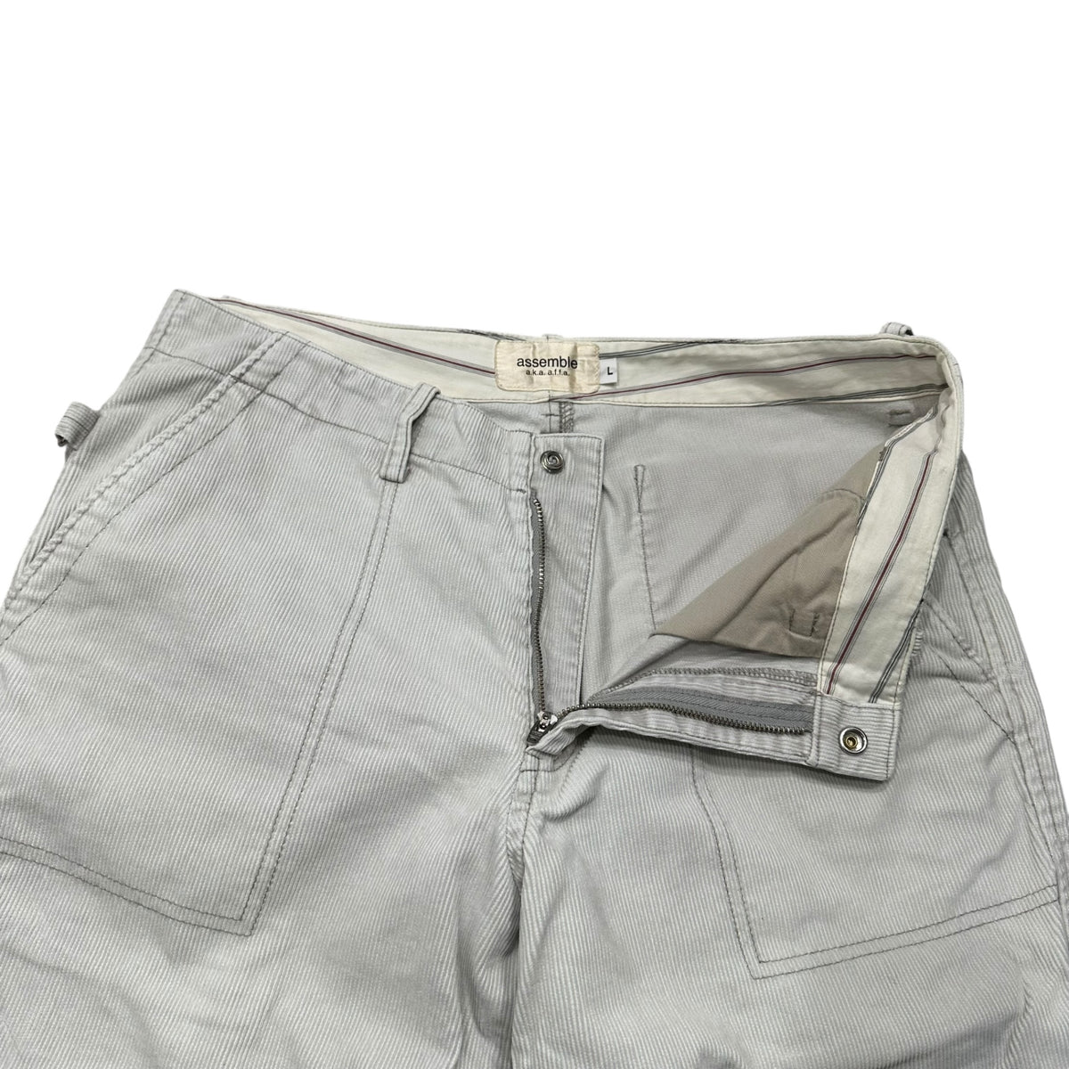 assemble a.k.a AFFA(アッセンブルエーケーエーエーエフエフエー) Corduroy Bondage Pants コーデュロイ ボンテージ パンツ AFH4501-1 L ライトグレー
