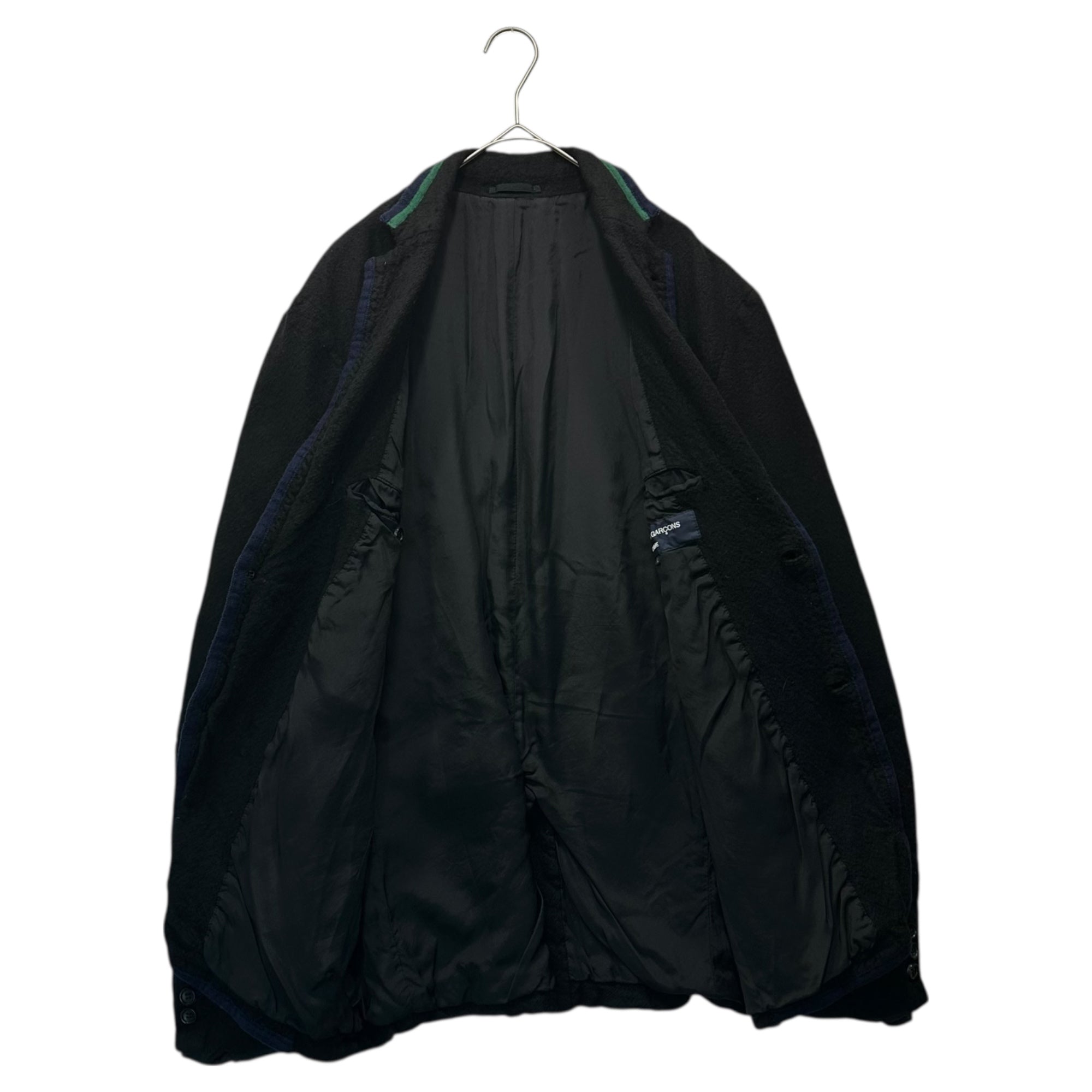 COMME des GARCONS HOMME(コムデギャルソンオム) 08AW Wool Felted Line Piping Tailored Jacket ウール縮絨 ラインパイピング テーラード ジャケット HB-J062 L ブラック AD2008