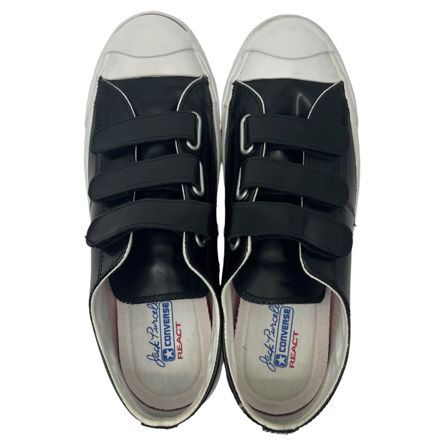 CONVERSE(コンバース) JACK PURCELL V-3 CG ジャックパーセル 1CL080 27.5cm ブラック ベルクロ レザー スニーカー 本革