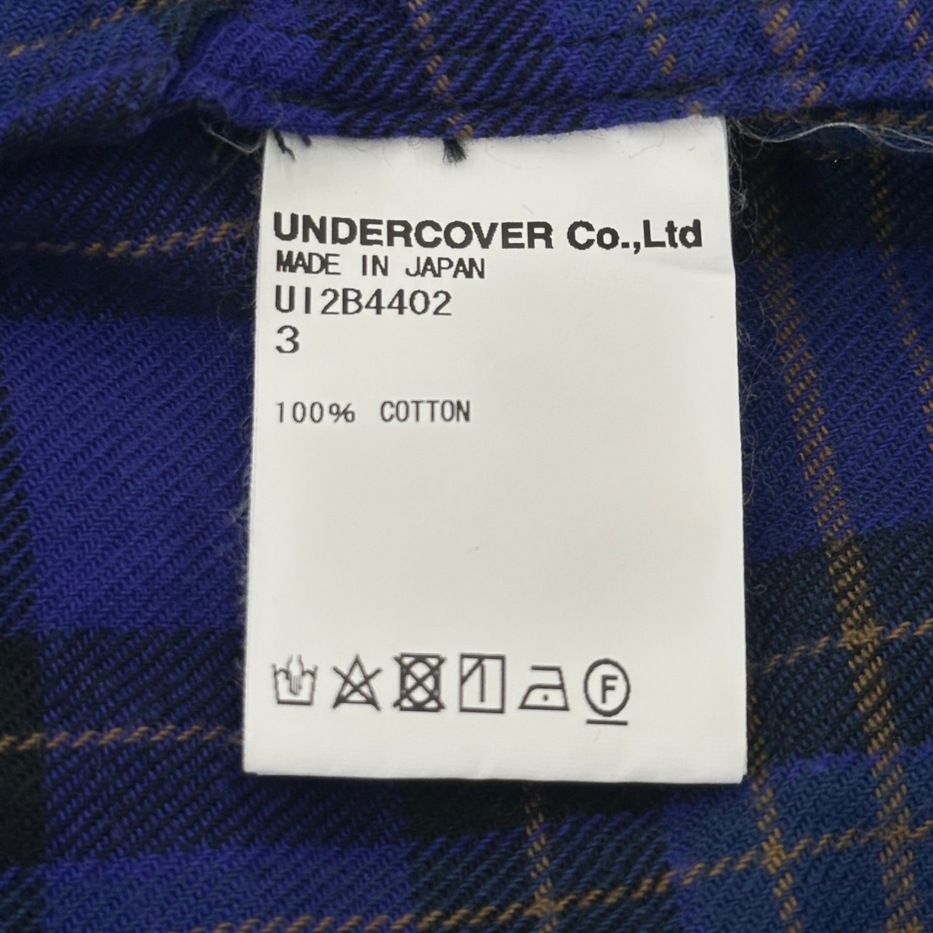 UNDERCOVERISM(アンダーカバイズム) 2022SS Cotton Check Puckering Long Shirt コットン CK 後パッカリング ロング シャツ UI2B4402 3 パープル