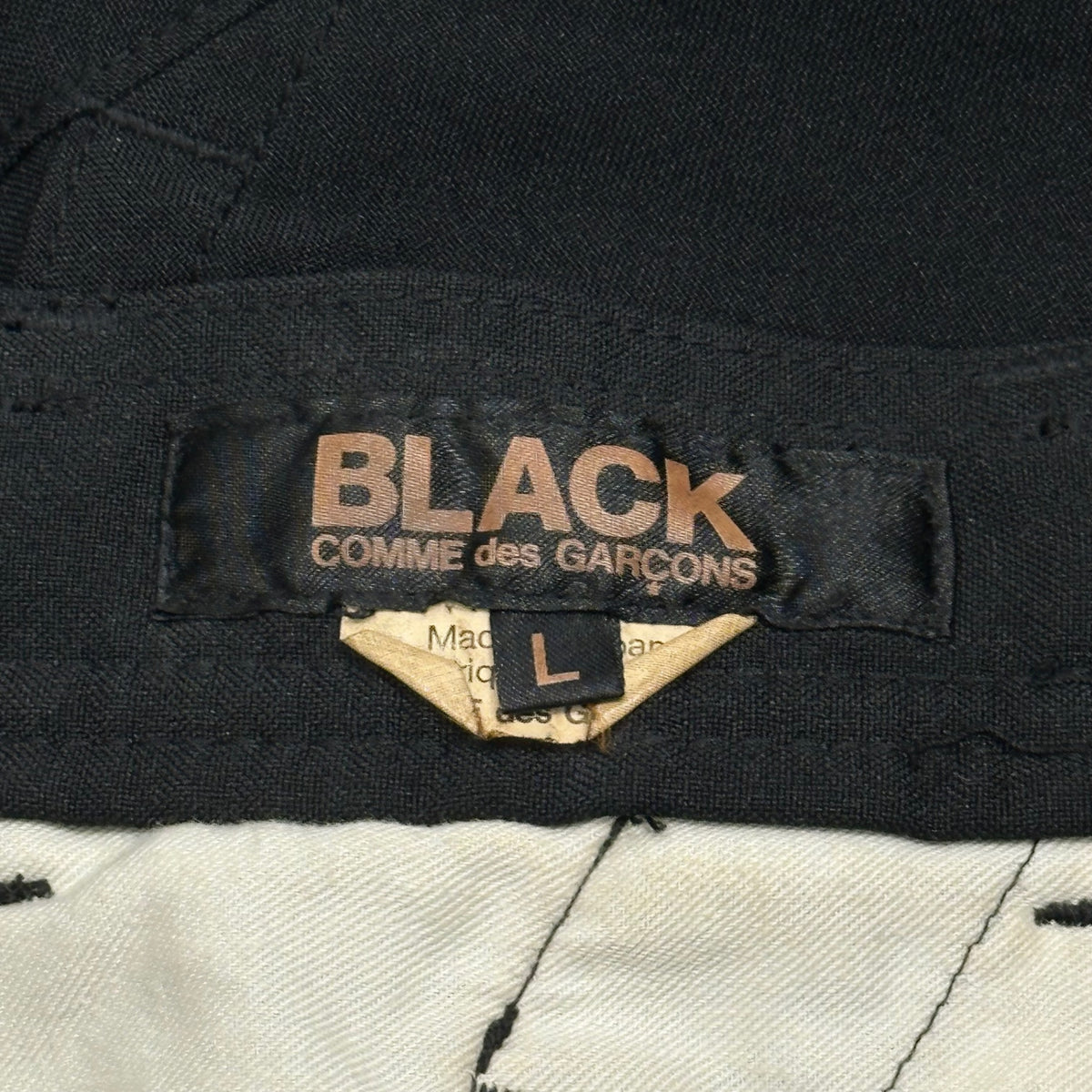 BLACK COMME des GARCONS(ブラックコムデギャルソン) 2017SS Knee-Paneled Polyester Straight Pants 膝 切替 エステル ストレート パンツ 1S-P020 L ブラック AD2016
