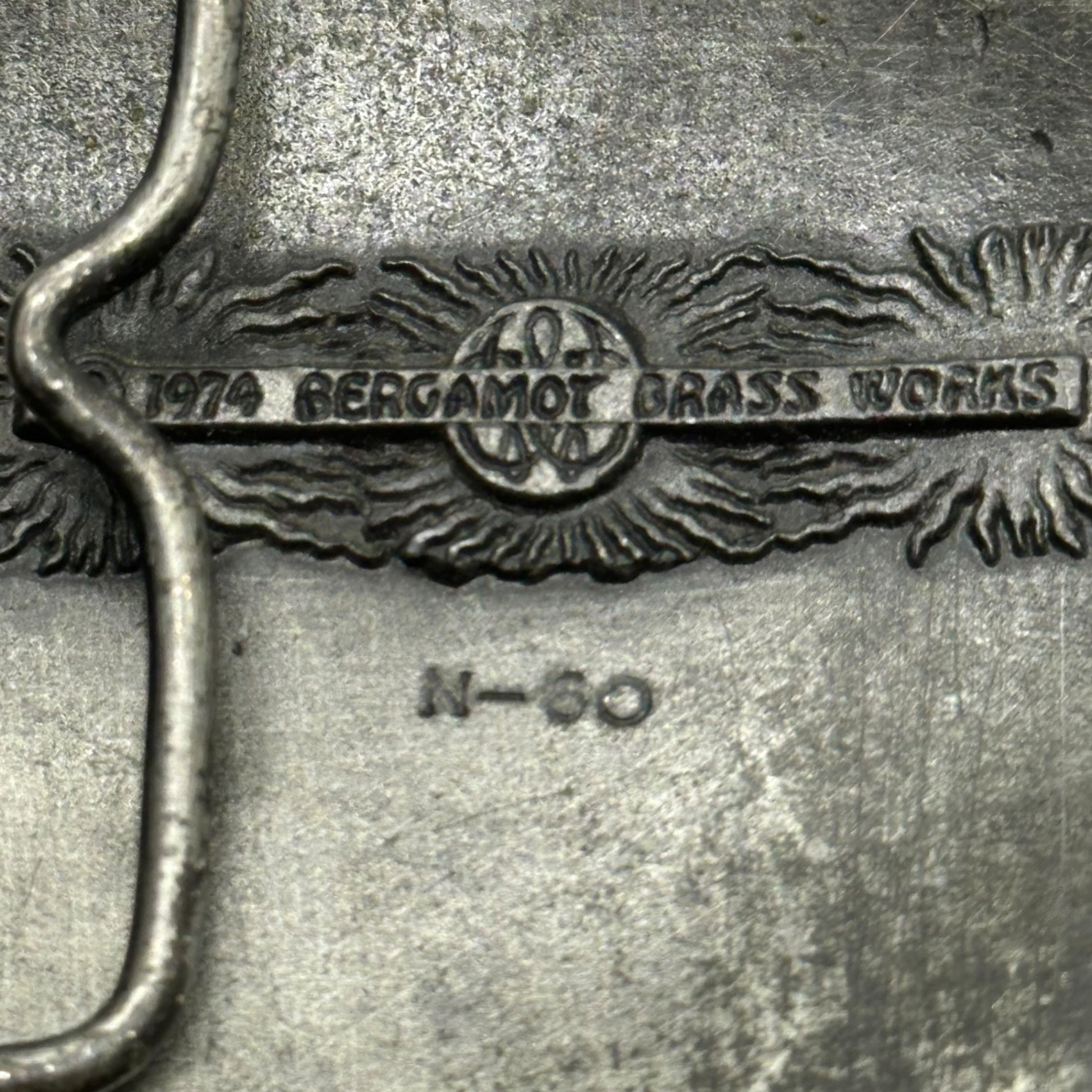 Bergamot Brass Works(ベルガモット ブラス ワークス) 1974 Belt Buckle 1974年 ベルト バックル N-60 シルバー