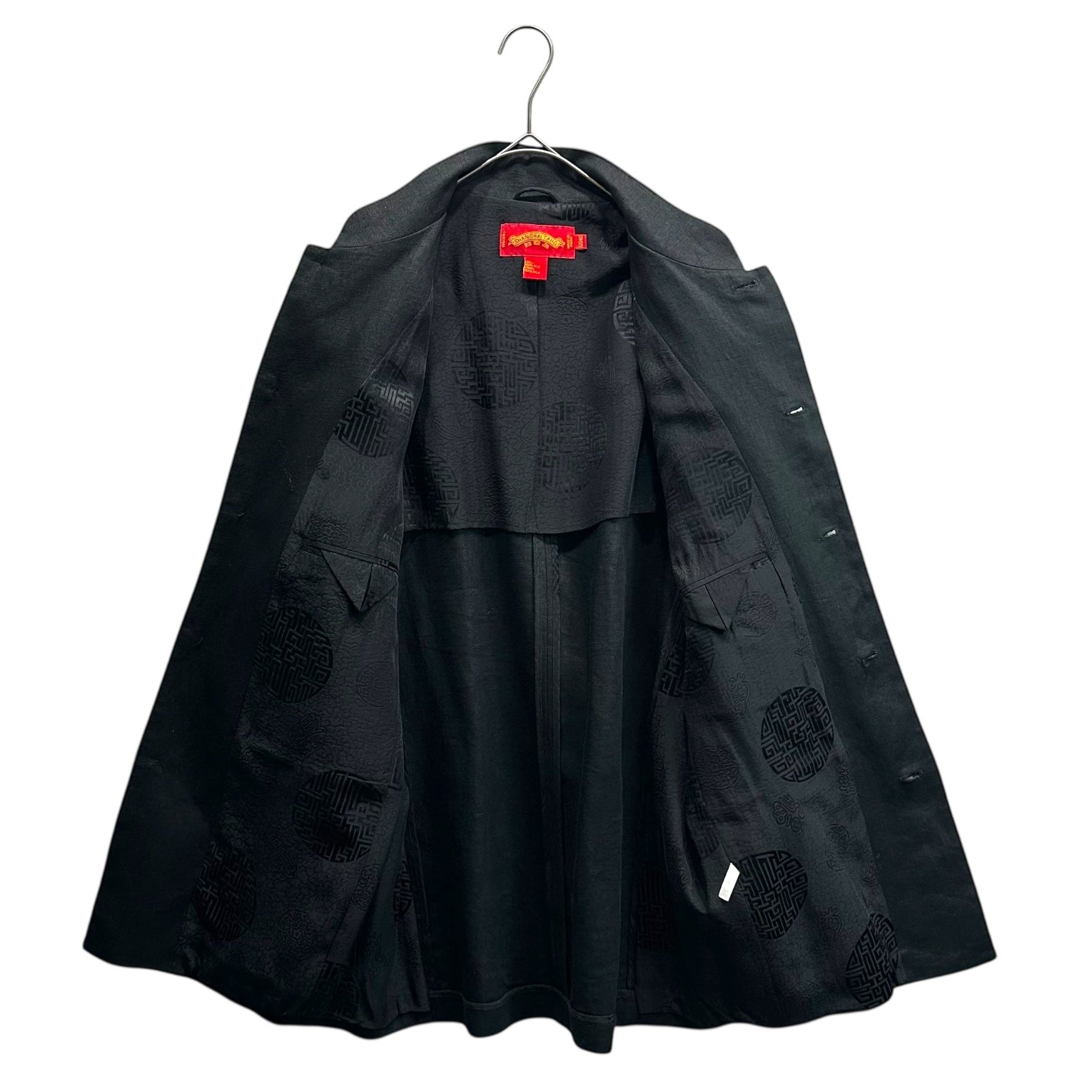 SHANGHAI TANG(シャンハイタン) All Silk Mao Collar Jacket オールシルク マオカラー ジャケット US40(L程度) ブラック