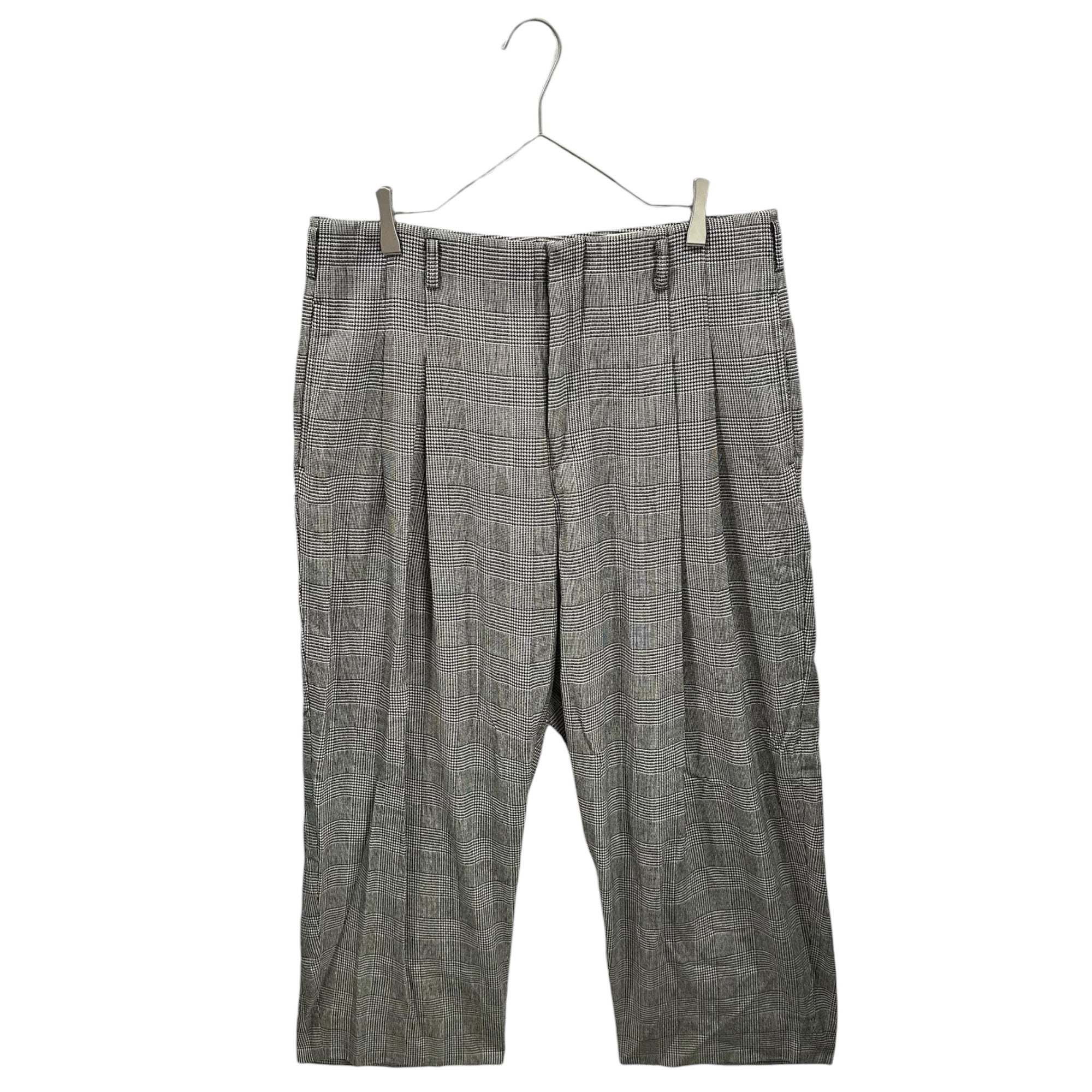 COMME des GARCONS HOMME PLUS(コムデギャルソンオムプリュス) 2011AW Glen Check Wide Straight-Leg Slacks グレンチェック ワイド ストレート スラックス パンツ PH-P039 M ブラック×アイボリー AD2011