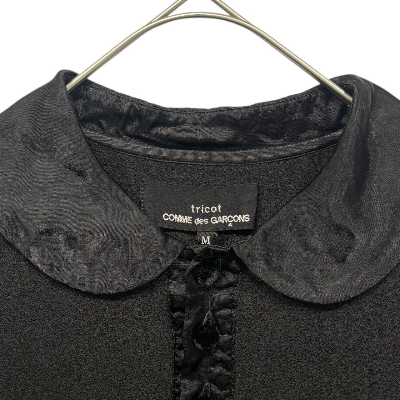 tricot COMME des GARCONS(トリココムデギャルソン) 09AW Product-dyed Mixed-fabric panel Pullover dress 製品染め 異素材切替 プルオーバー ワンピース TD-O017 M ブラック AD2009