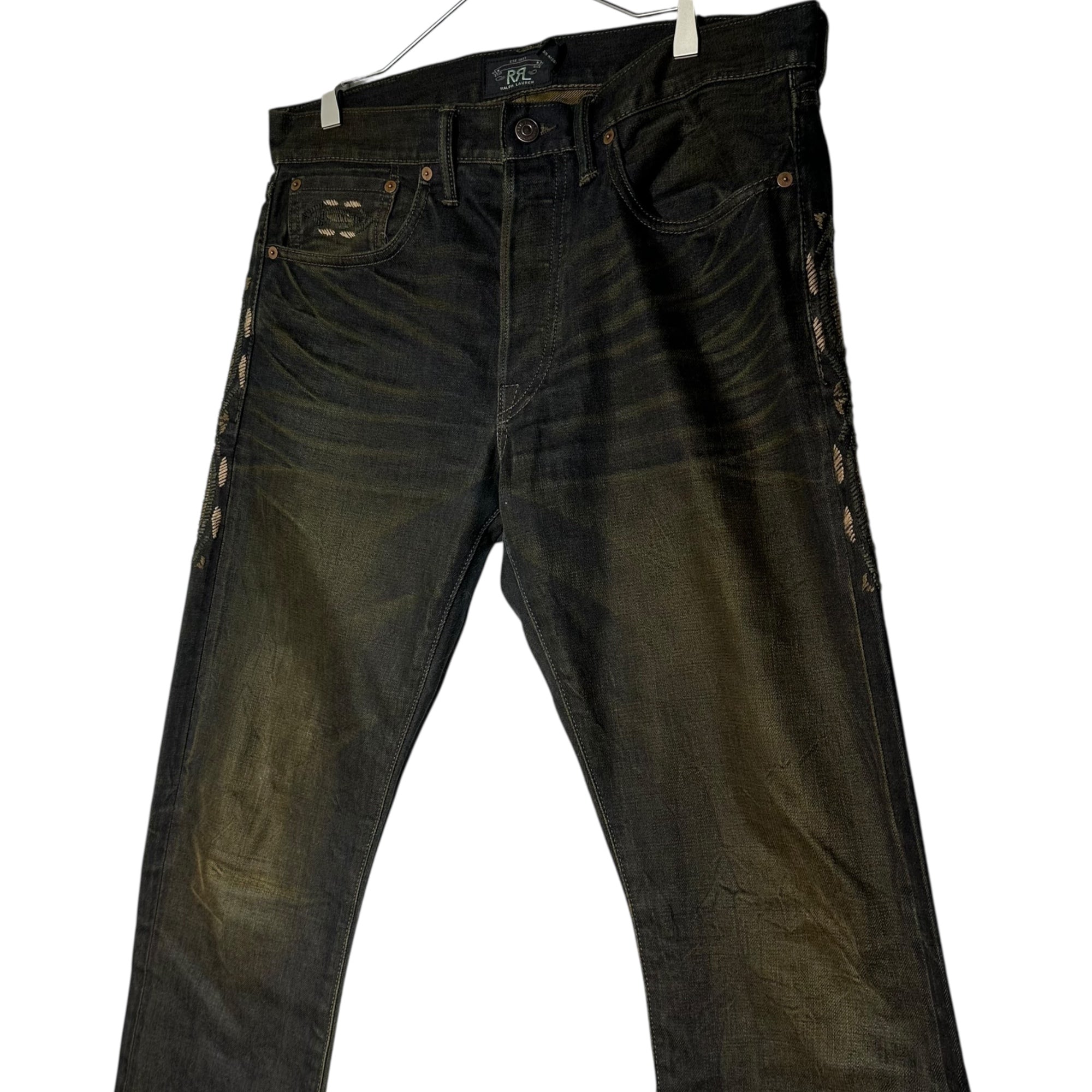 RRL(ダブルアールエル) Side Chimayo Stitch Black Denim Pants サイド チマヨ ステッチ ブラックデニムパンツ 4898512RUEMS 32 ブラック