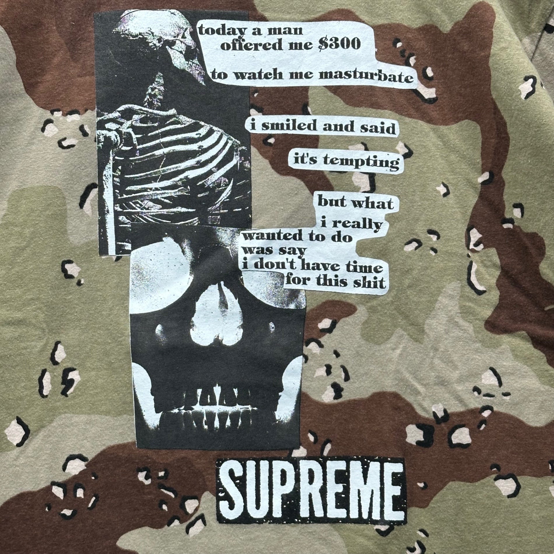 SUPREME(シュプリーム) 25SS Anatomy Tee - Chocolate Chip Camo グラフィック Tシャツ カモ L ベージュ×ブラウン