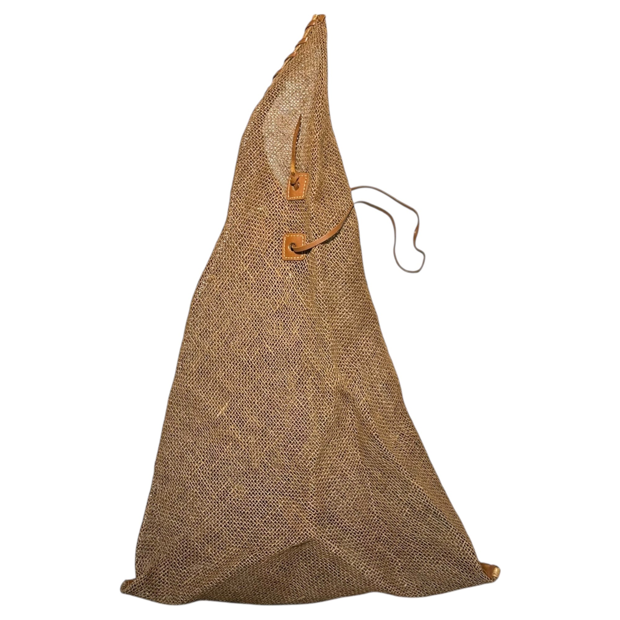 plantation(プランテーション) 80's Linen Straw Triangle Shoulder Bag リネン ストロー トライアングル ショルダー バッグ PP41087 ブラウン