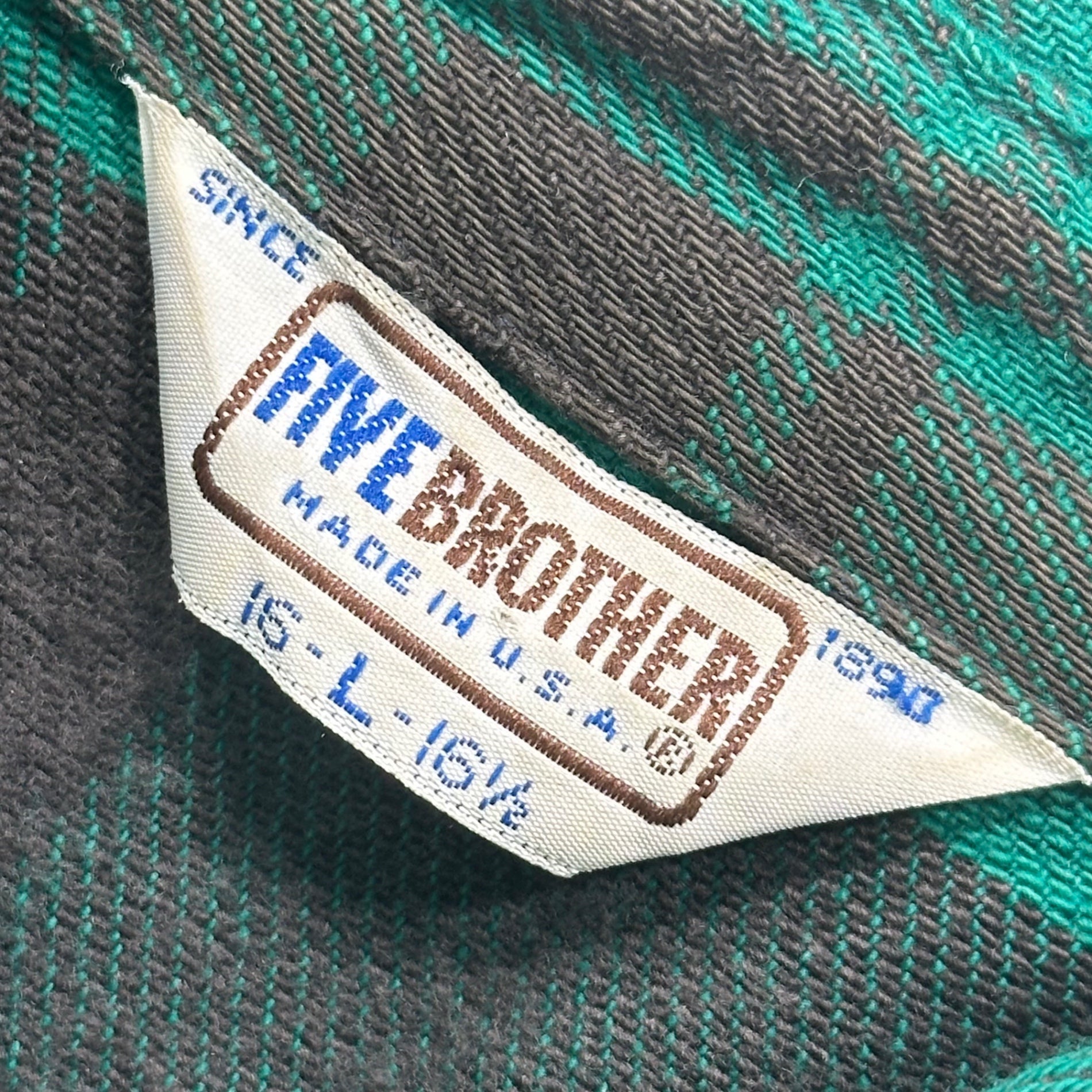 FIVE BROTHER(ファイブブラザー) 80's Check Flannel Shirt チェック フランネル シャツ L グリーン×ブラック 80年代 ヴィンテージ ネルシャツ