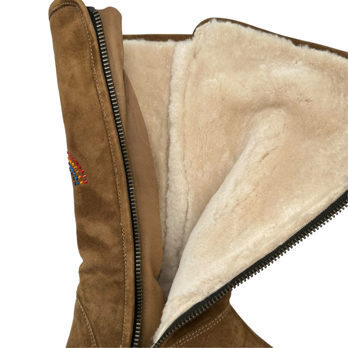UGG(アグ) ABREE アブリー サイドジップ ロング ムートン ブーツ 1009256 24cm ブラウン
