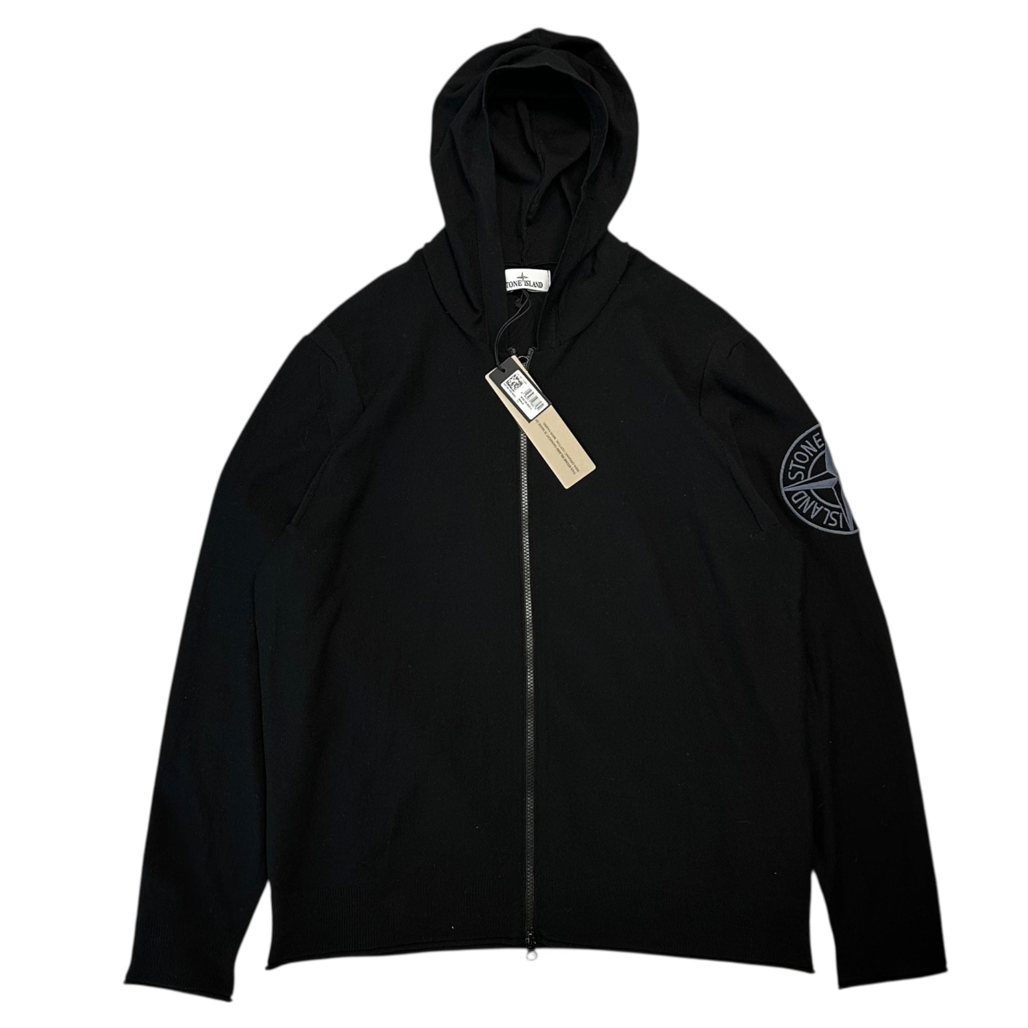 STONE ISLAND(ストーンアイランド) 24SS Zip-Up Knit Hoodie ジップアップ ニット パーカー 8015511B9 XL ブラック
