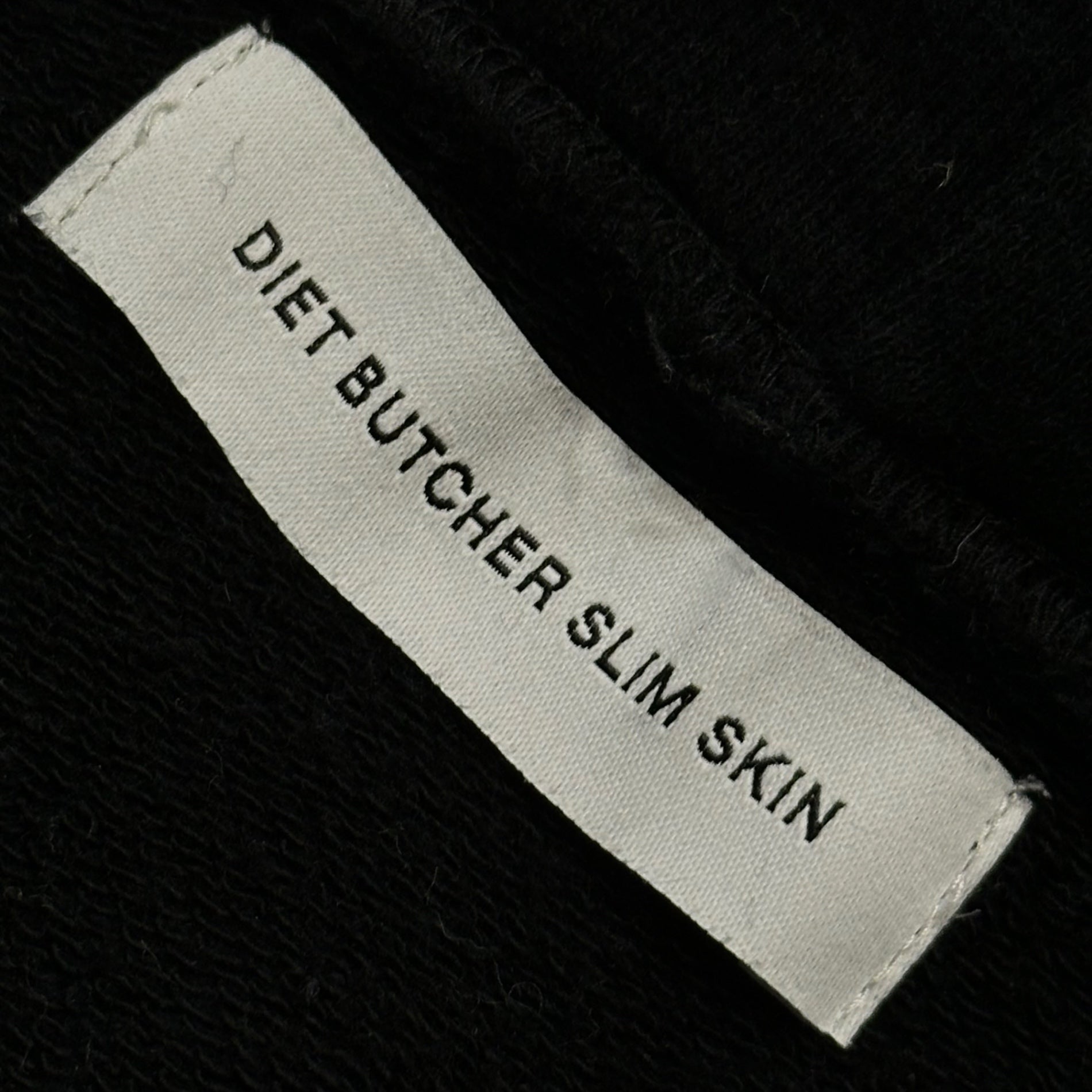 DIET BUTCHER SLIM SKIN(ダイエットブッチャースリムスキン) 2019AW Hem Leather Patch Pullover Hoodie 裾 革パッチ プルオーバー パーカー 1 ブラック サイドスリット