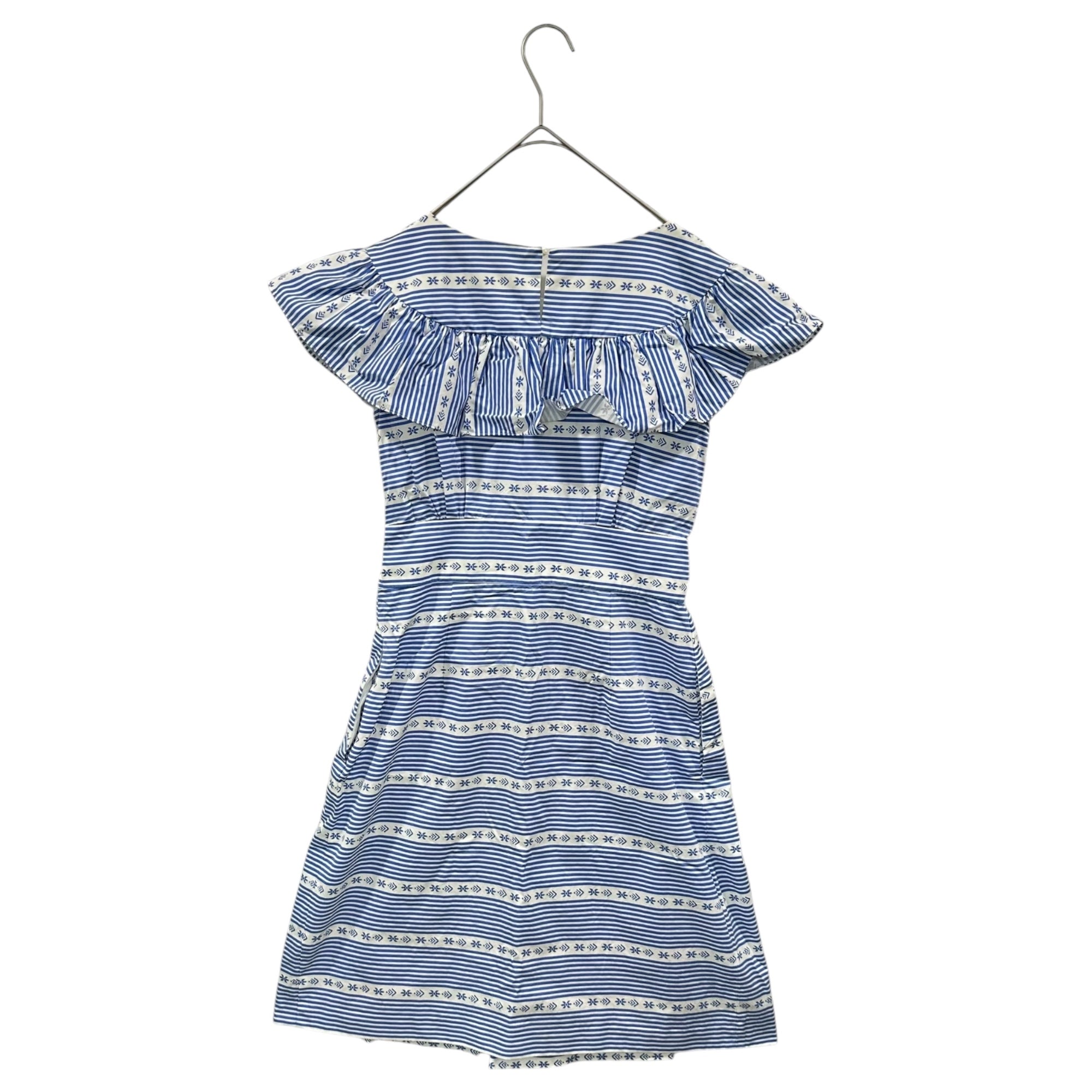 miu miu(ミュウミュウ) 2015AW Geometric Pattern Striped Sleeveless Dress 幾何学模様 ストライプ ノースリーブ ワンピース AMM1 2015 936 40 スカイブルー×ホワイト