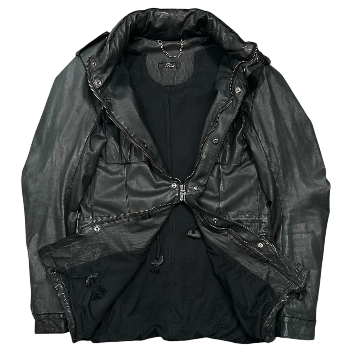 SISSI(シシー) M65-Type Cow-Leather Jacket M65 タイプ カウ レザー ジャケット S ブラック