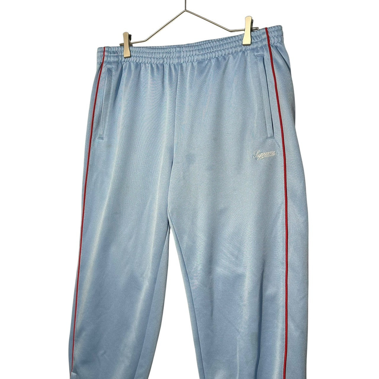 SUPREME(シュプリーム) 24SS Tricot Track Pant トリコ トラック パンツ L スカイブルー×レッド ロゴ ジャージ
