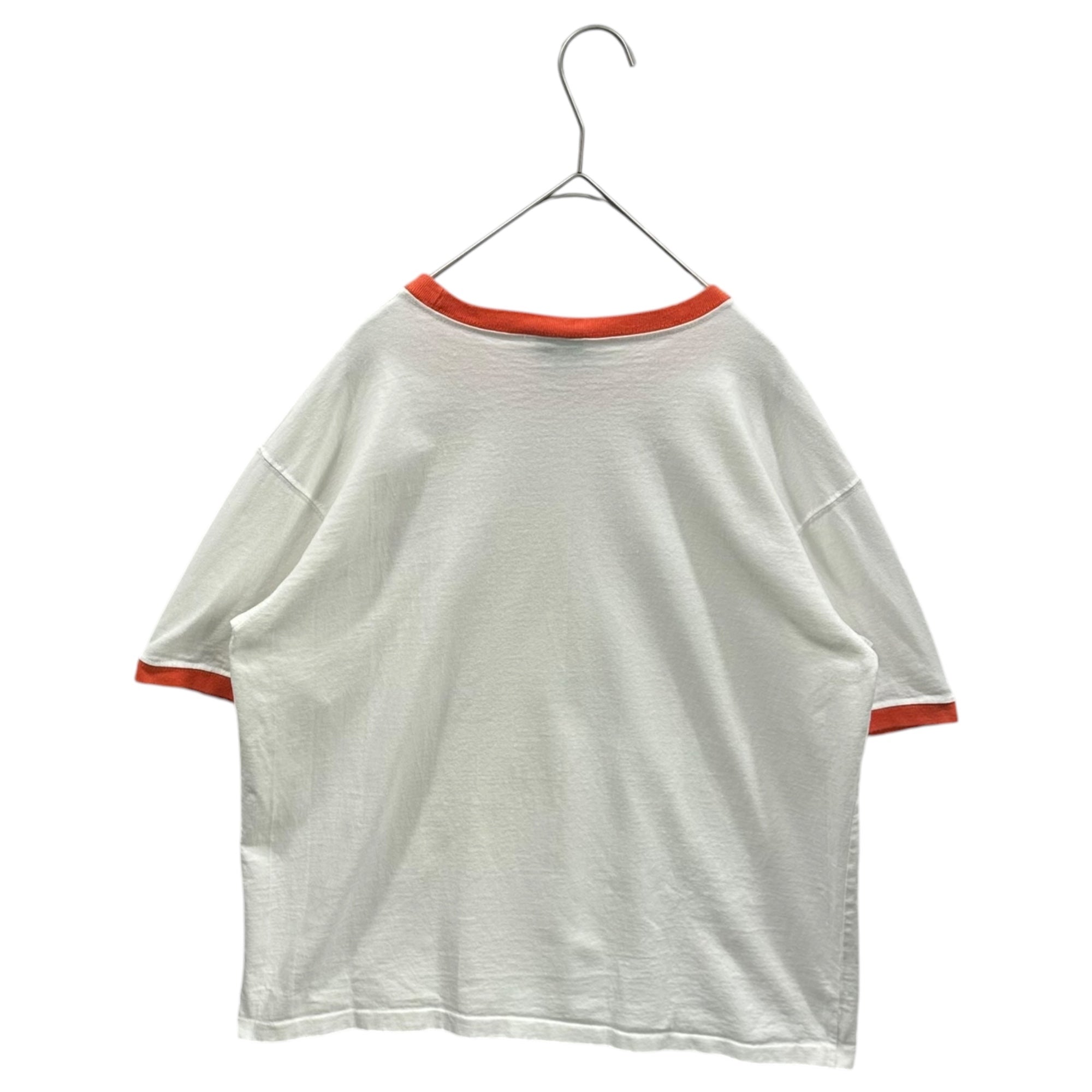 GOODENOUGH(グッドイナフ) 1997's Felt Logo Ringer S/S T-Shirt フェルト ロゴ リンガー 半袖 Tシャツ M ホワイト×オレンジ