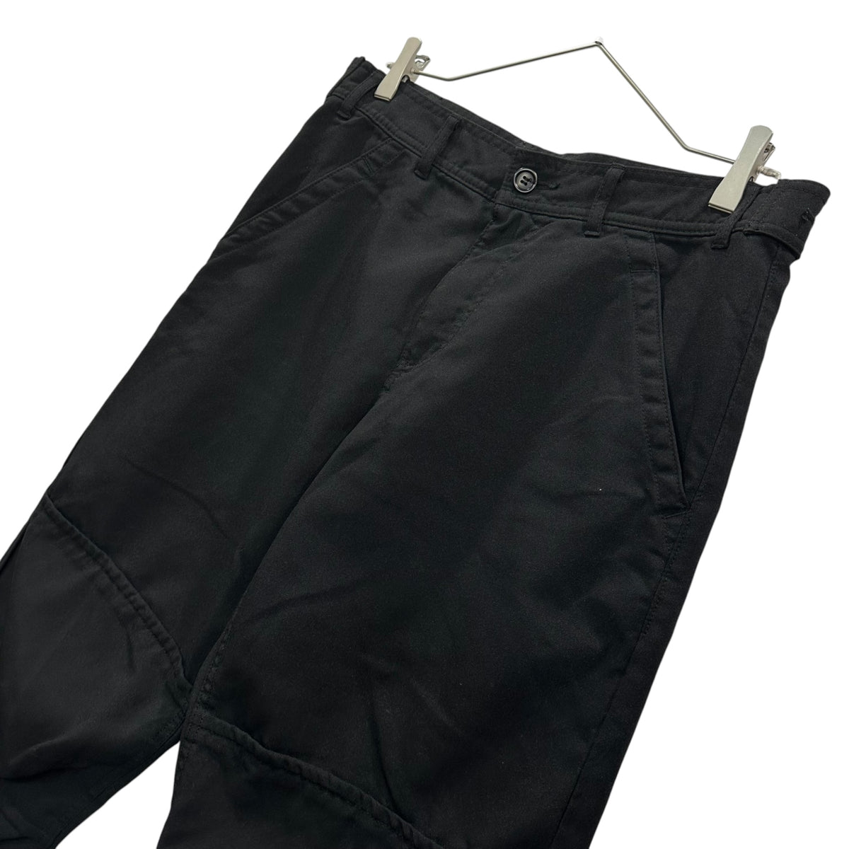 BLACK COMME des GARCONS(ブラックコムデギャルソン) 2017SS Knee-Paneled Polyester Straight Pants 膝 切替 エステル ストレート パンツ 1S-P020 L ブラック AD2016