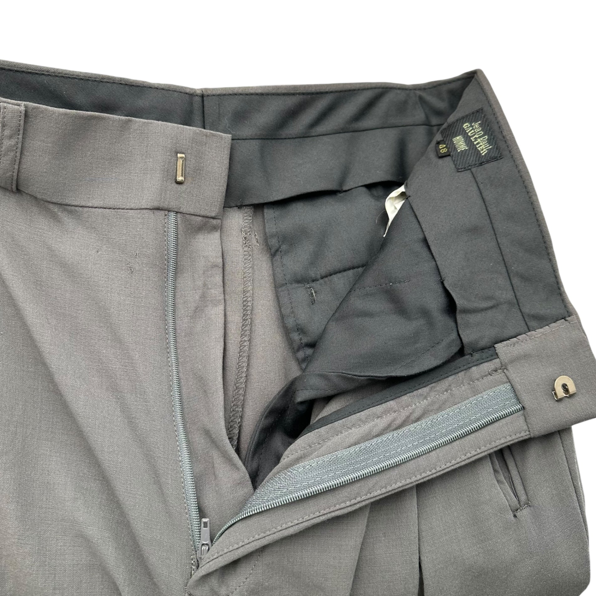 Jean Paul GAULTIER HOMME(ジャンポールゴルチエオム) 90's Vintage 2-Tuck Slacks 90年代 ヴィンテージ 2タック スラックス PJM.PR.JG. 48(M) グレー