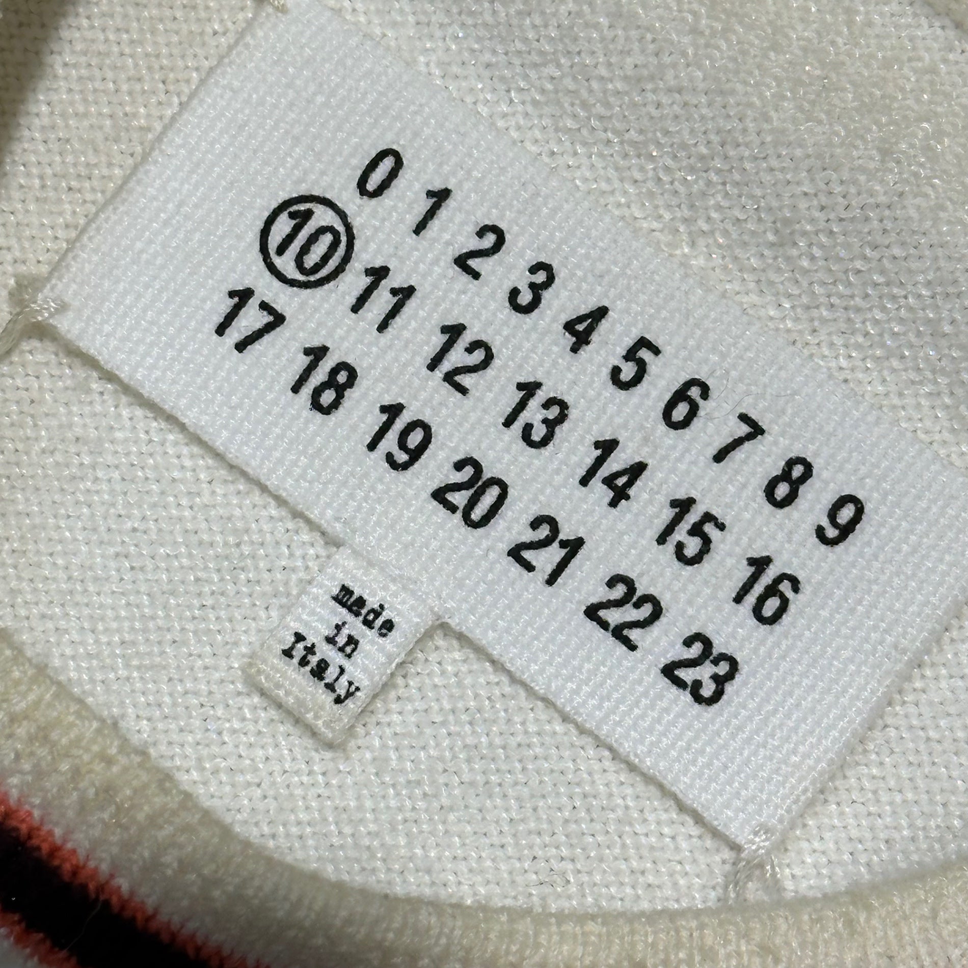 MAISON MARGIELA(メゾンマルジェラ) 16SS Destroy Sheer Cotton Knit デストロイ シアー コットン ニット S50HA0626 M ホワイト ダメージ加工