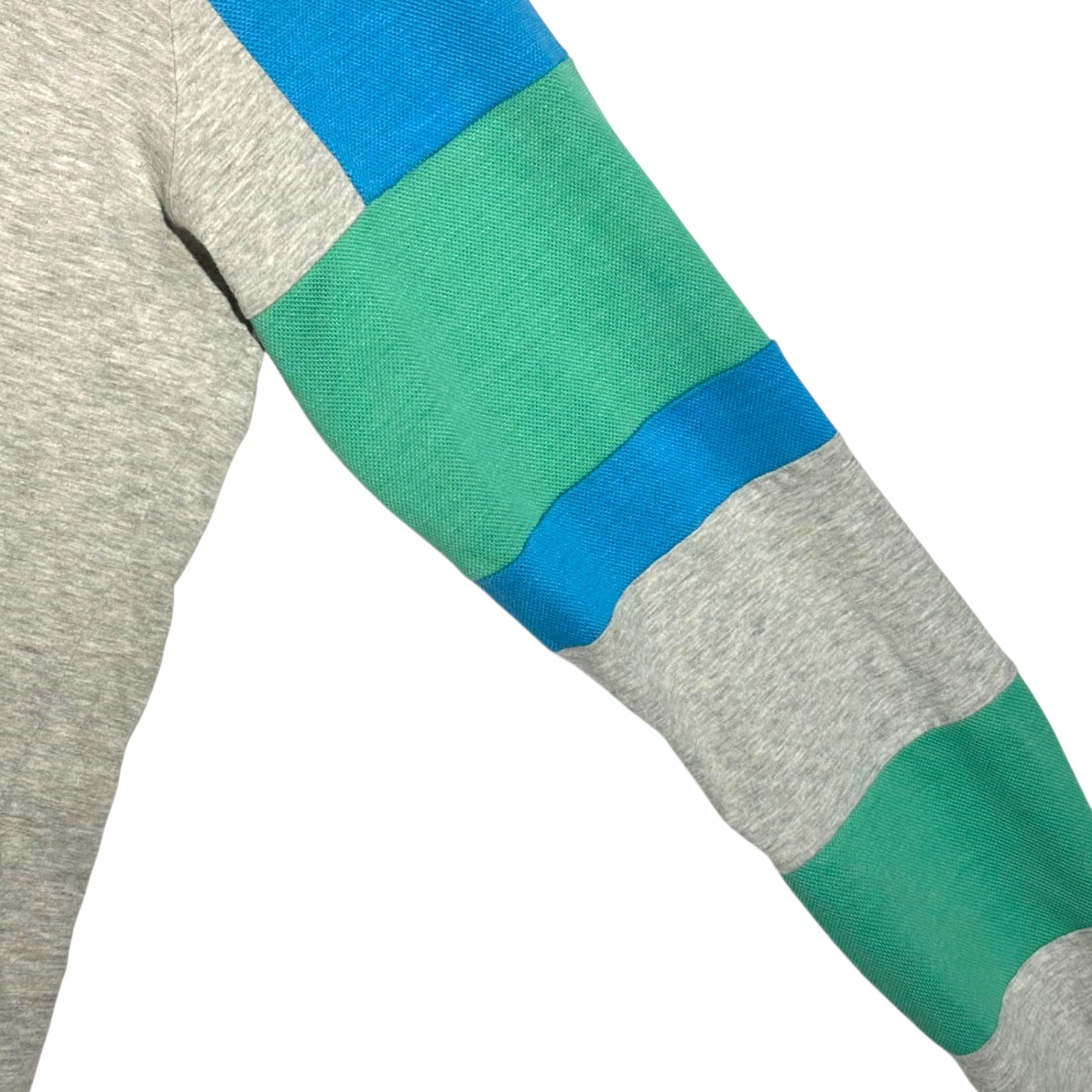 COMME des GARCONS HOMME PLUS(コムデギャルソンオムプリュス) Mesh-Switched Crew Neck Long-Sleeved Cut & Sewn メッシュ切替 クルーネック 長袖 カットソー PE-T030 FREE グレー×ブルー