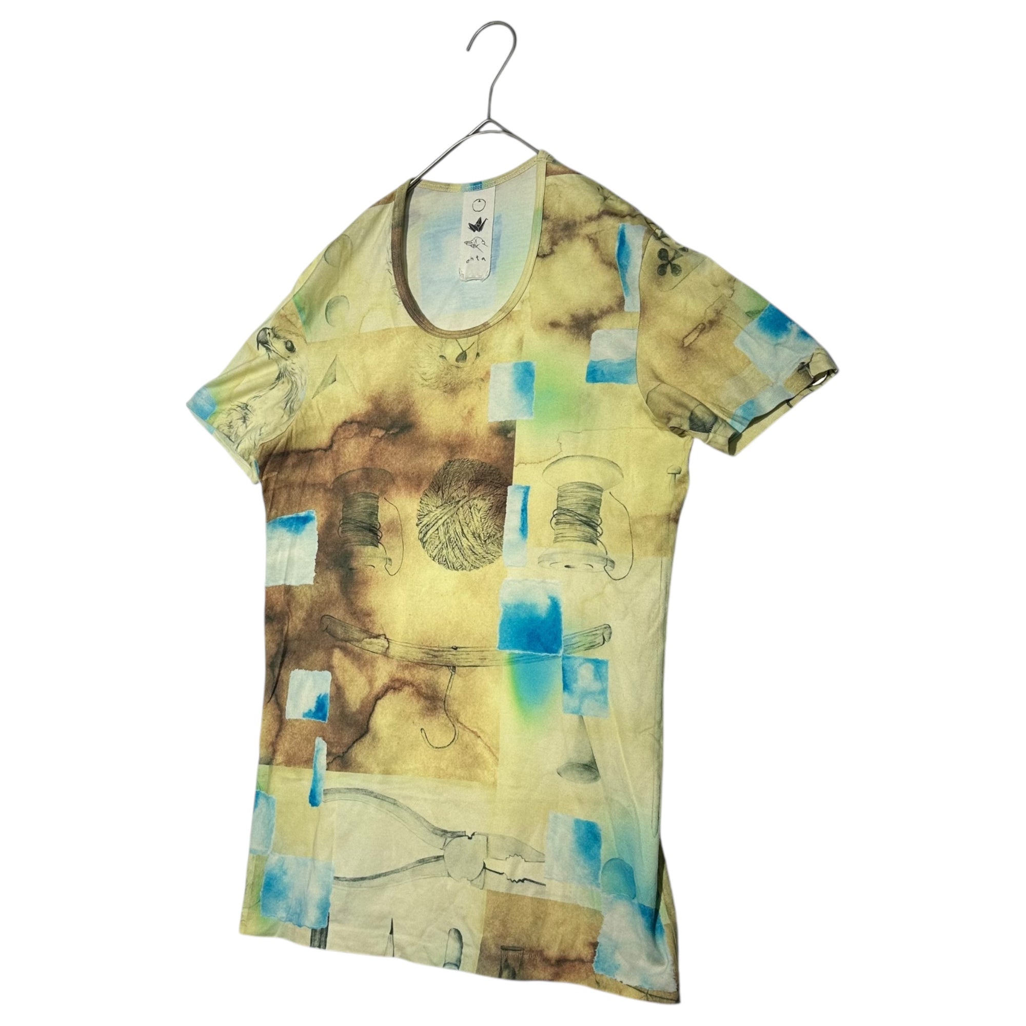 ohta(オオタ) 10AW "安息の場所" 家族柄 Ｔシャツ MS イエロー 半袖