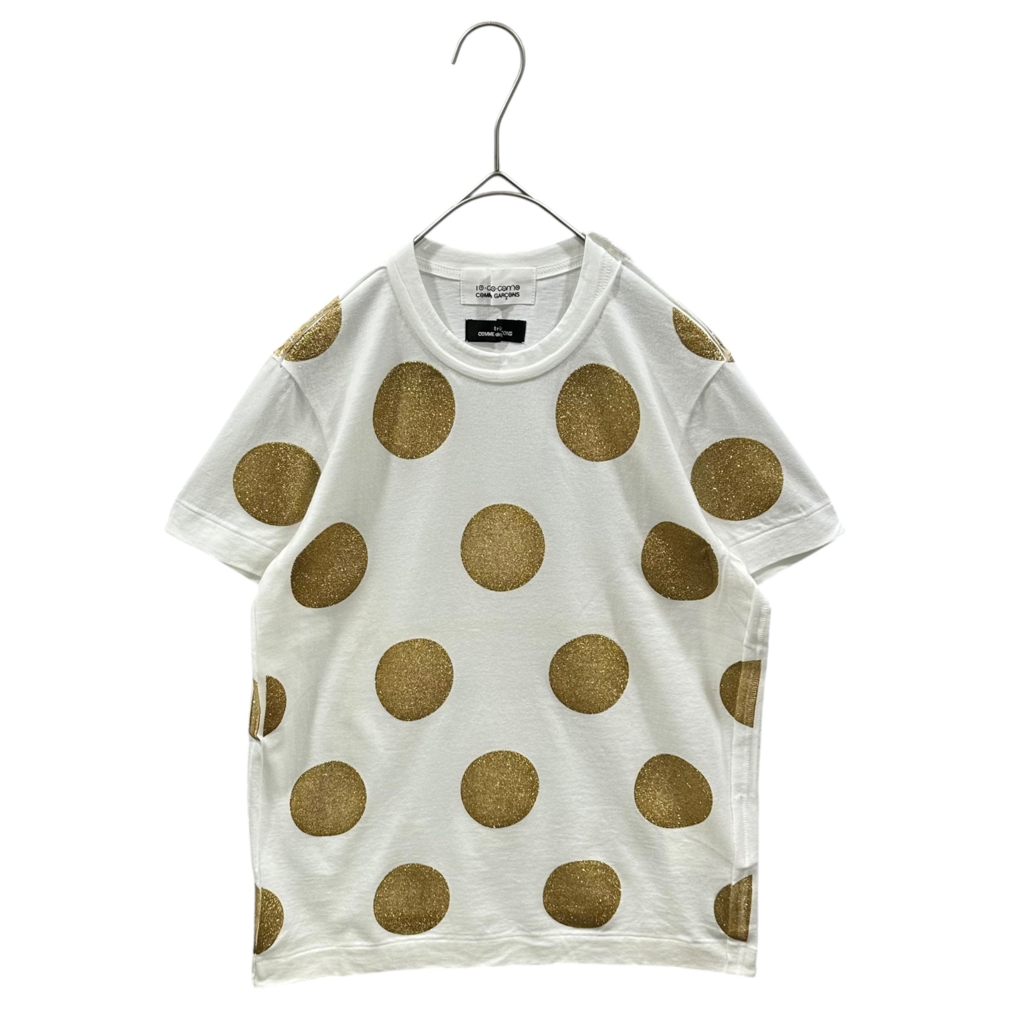 tricot COMME des GARCONS(トリココムデギャルソン) 2004SS Circle Dot Crew Neck T-Shirt サークルドット クルーネック Tシャツ SM-T031 FREE ホワイト×ゴールド AD2003 コルソコモ発売品