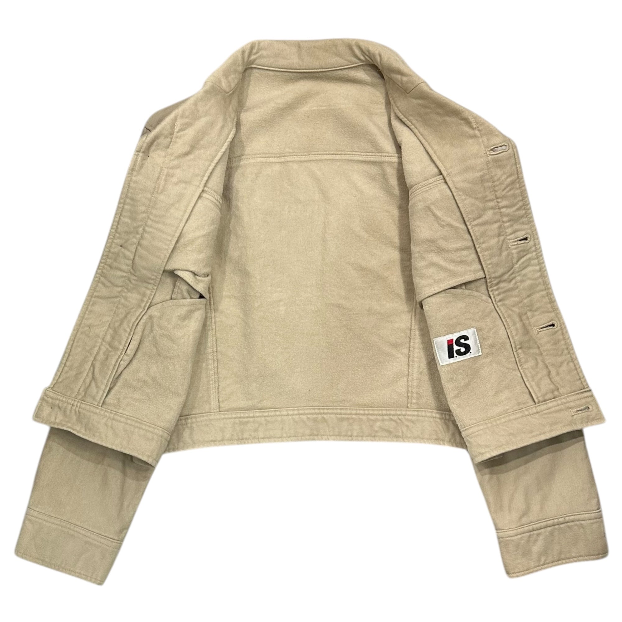 i.s. ISSEY MIYAKE(アイエス イッセイミヤケ) 93AW Short Cotton Tracker Jacket ショート丈 コットン トラッカー ジャケット IS33-FC002 M ベージュ 90’s 90年代 ヴィンテージ アーカイブ
