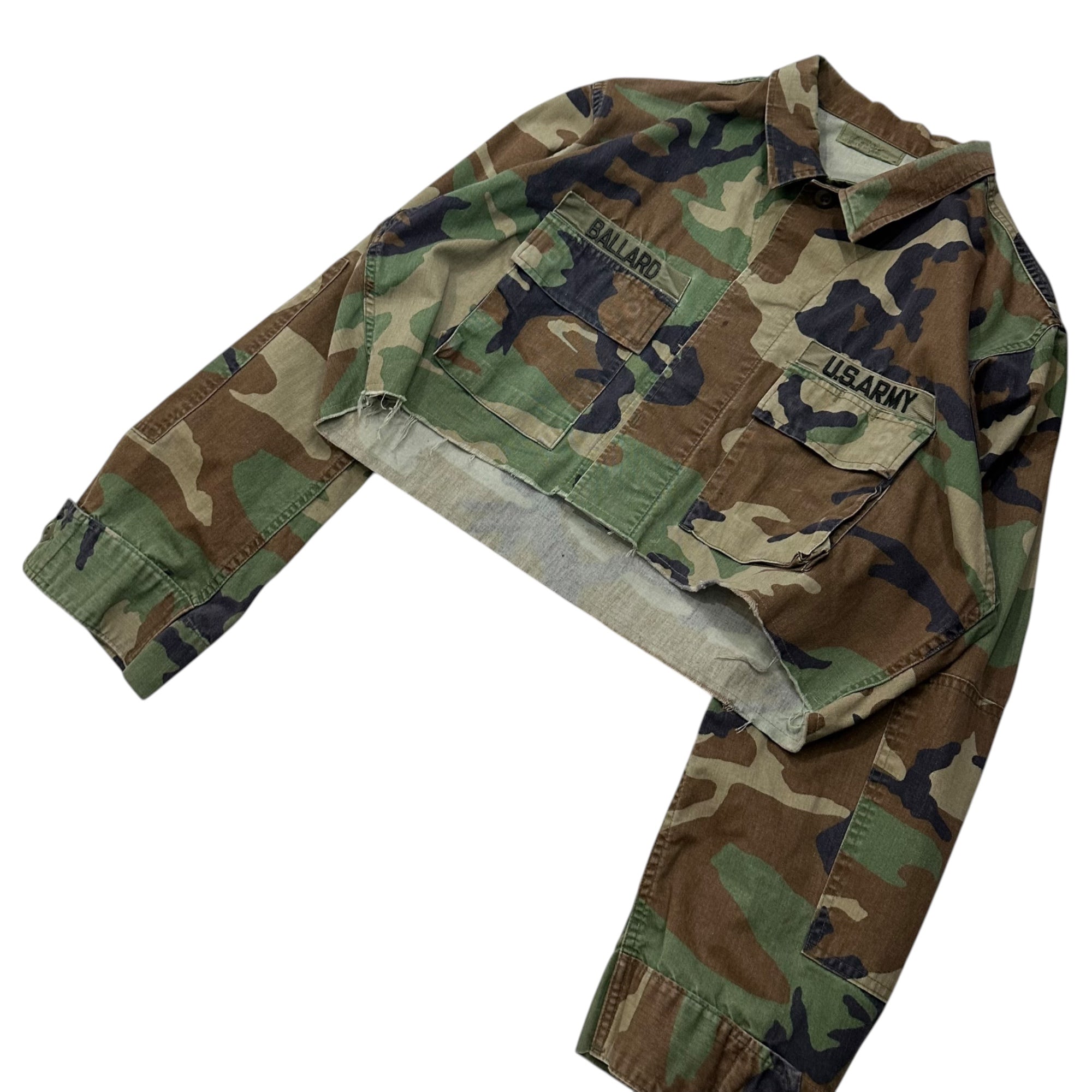 VINTAGE REMAKE(ヴィンテージリメイク) Short-Length Remake BDU Shirt ショートレングス リメイク シャツ アメリカ軍 8415-01-084-1650 LARGE LONG カーキ