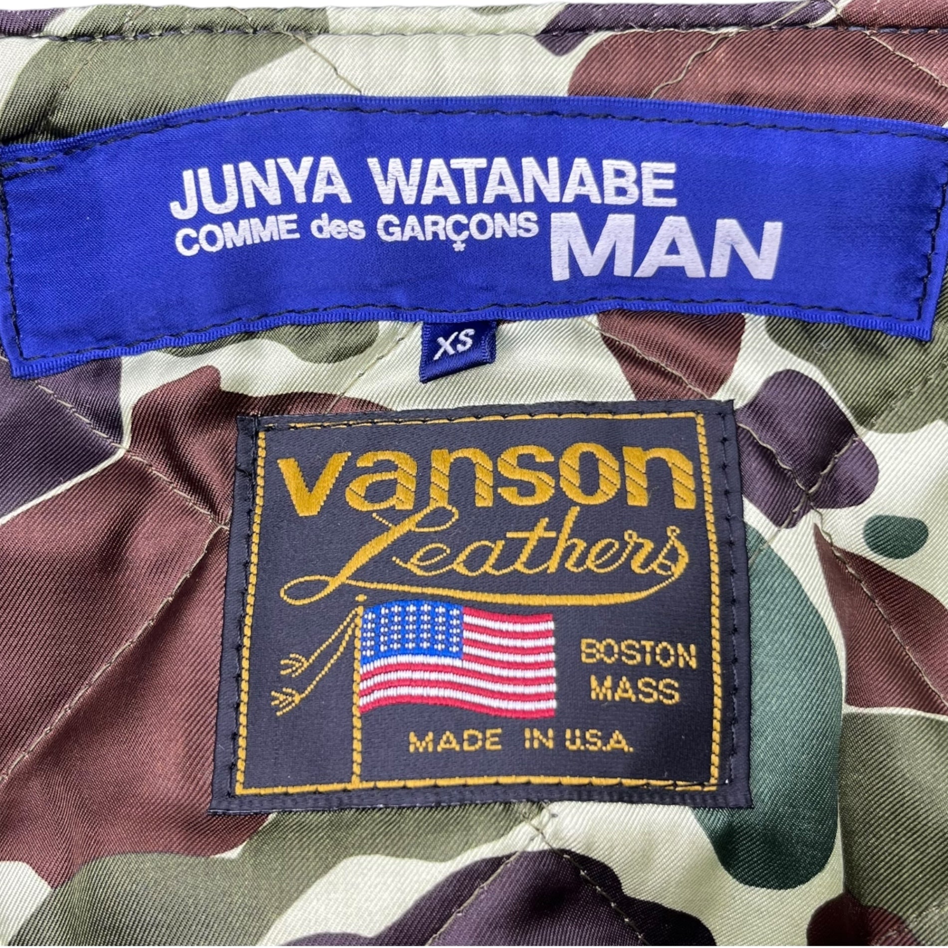 COMME des GARCONS JUNYA WATANABE MAN × VANSON(コムデギャルソンジュンヤワタナベマン × バンソン) 10AW All leather award jacket オールレザー アワード ジャケット スタジャン WF-J403 XS ブラック×ホワイト AD2010 バンソンコラボ 内迷彩